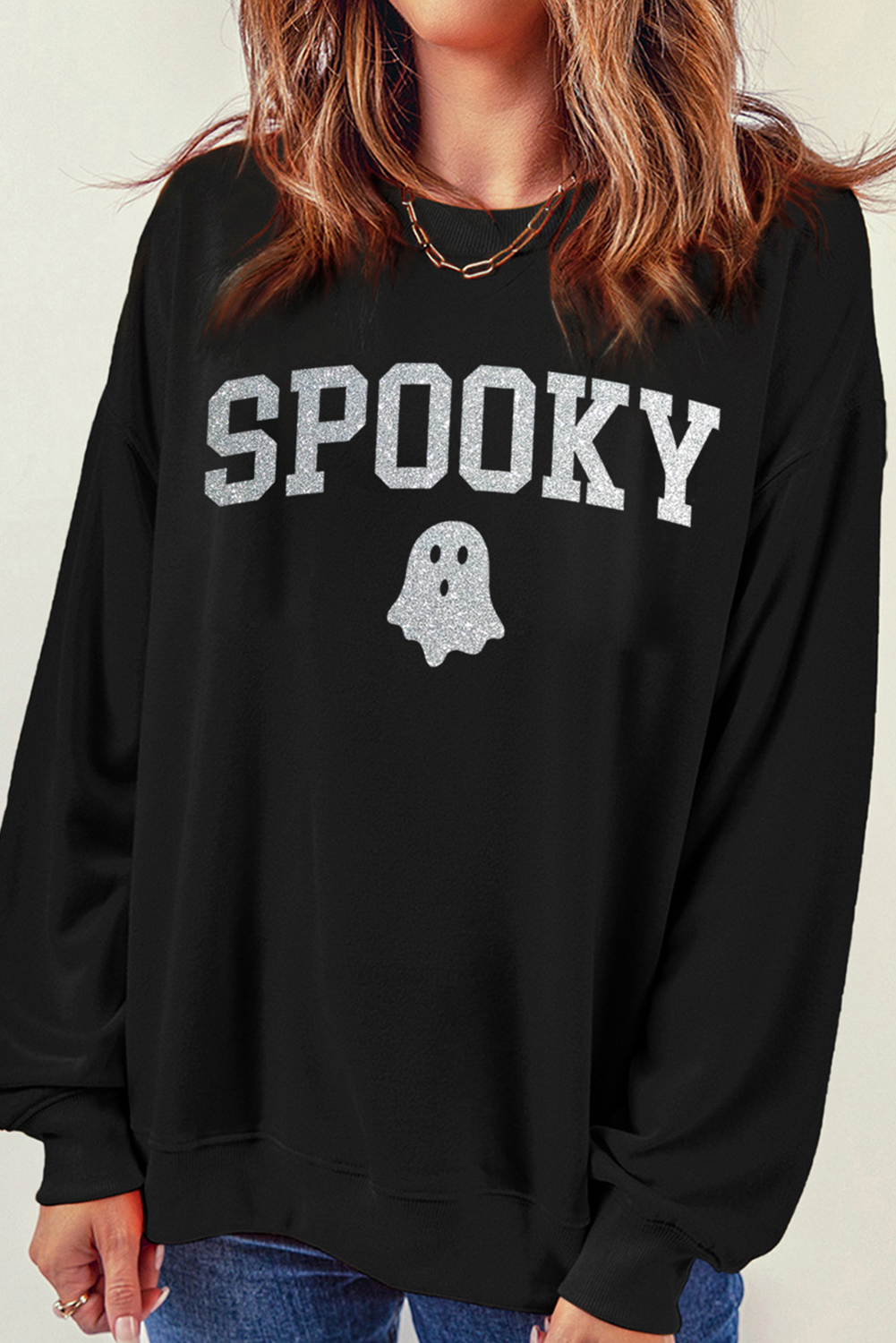 SPOOKY Ghost Glitter Sweatshirt