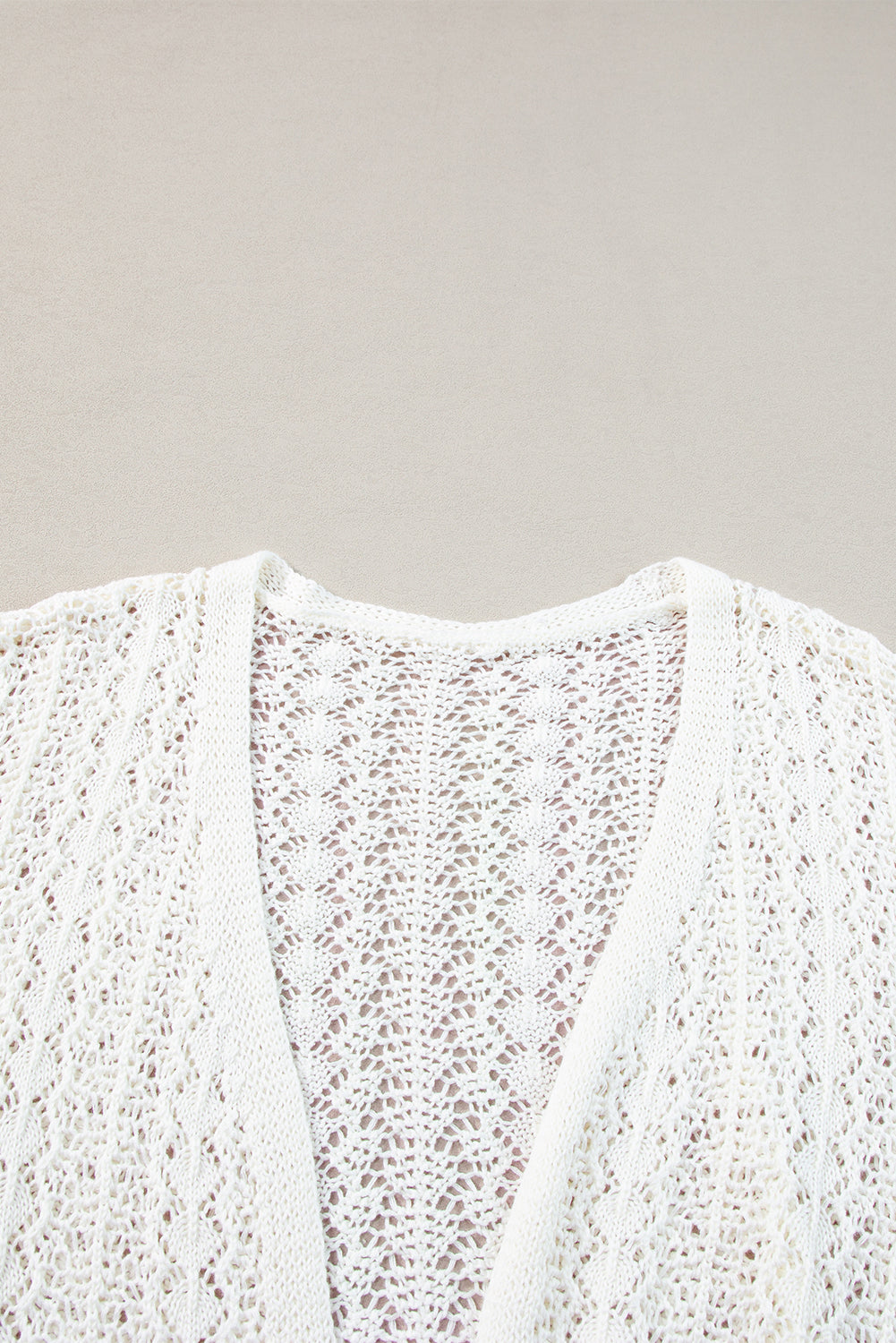 Crochet Knit Open Front Cardigan