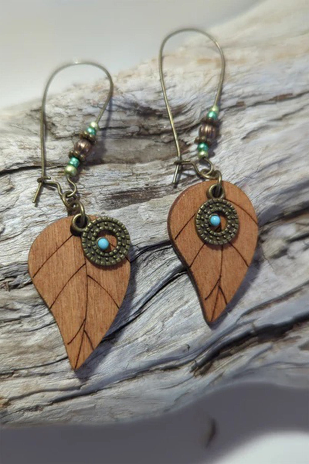 Desert Gold Turquoise Leaf  Earrings