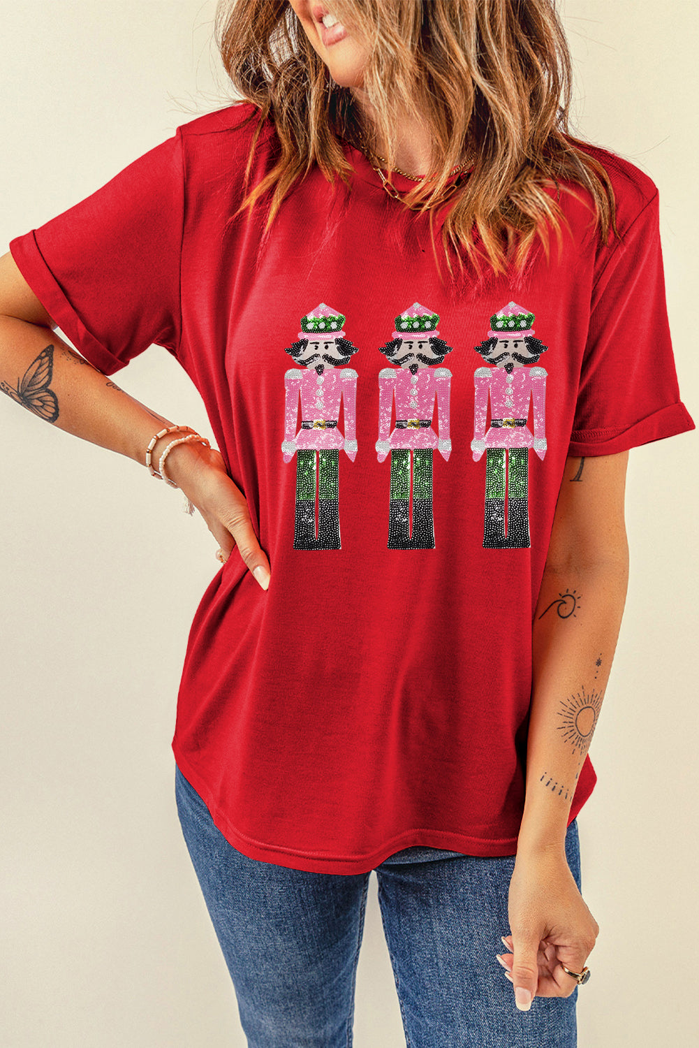 Red Sequin Nutcracker Tee