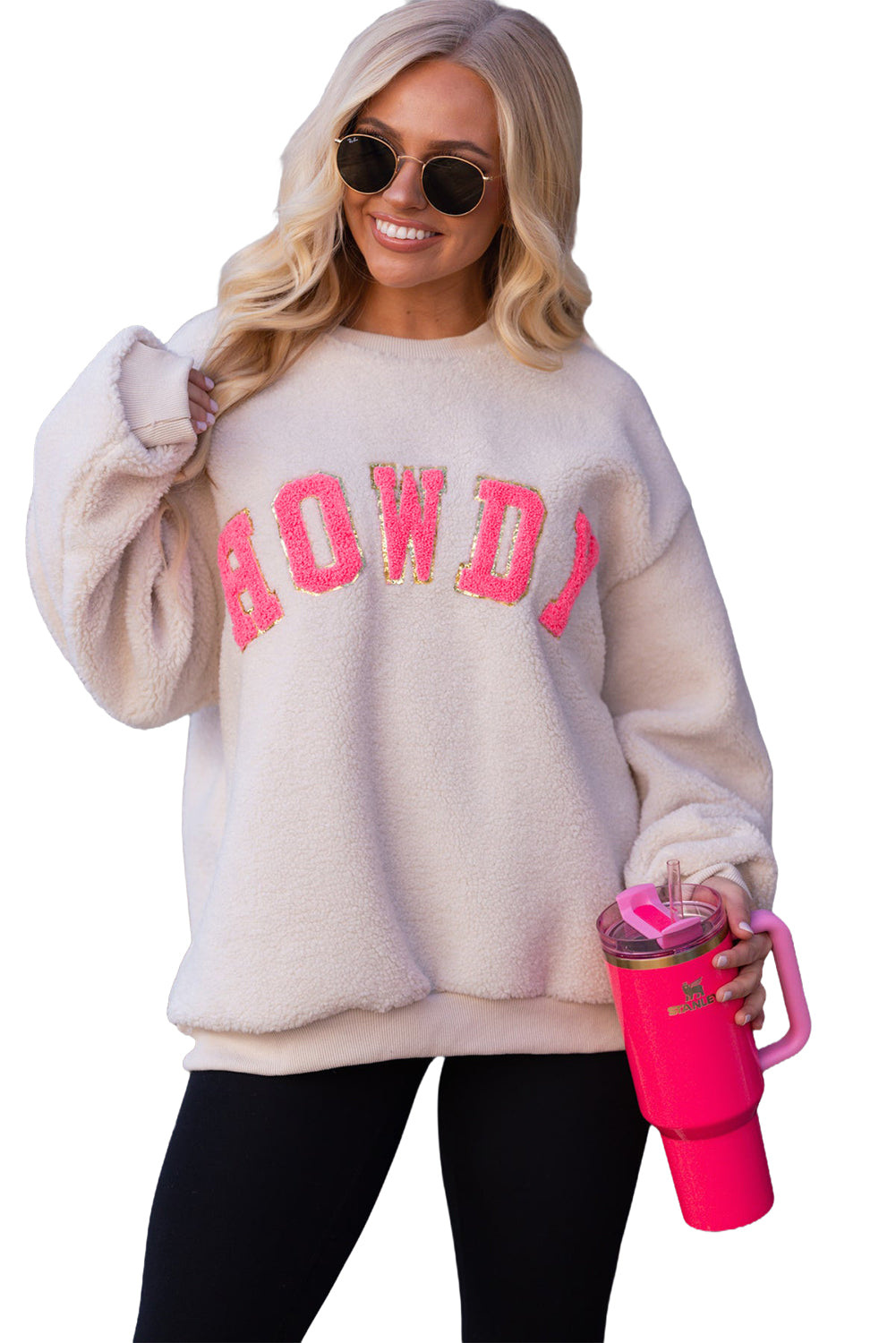 HOWDY Patched Pullover Sweatshirt