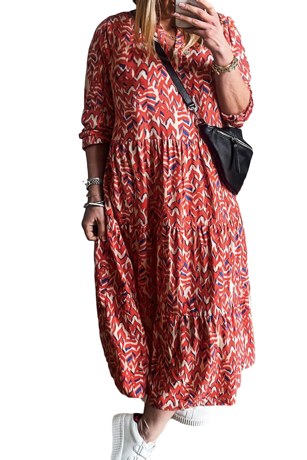 Abstract Print Maxi Dress - Plus Size