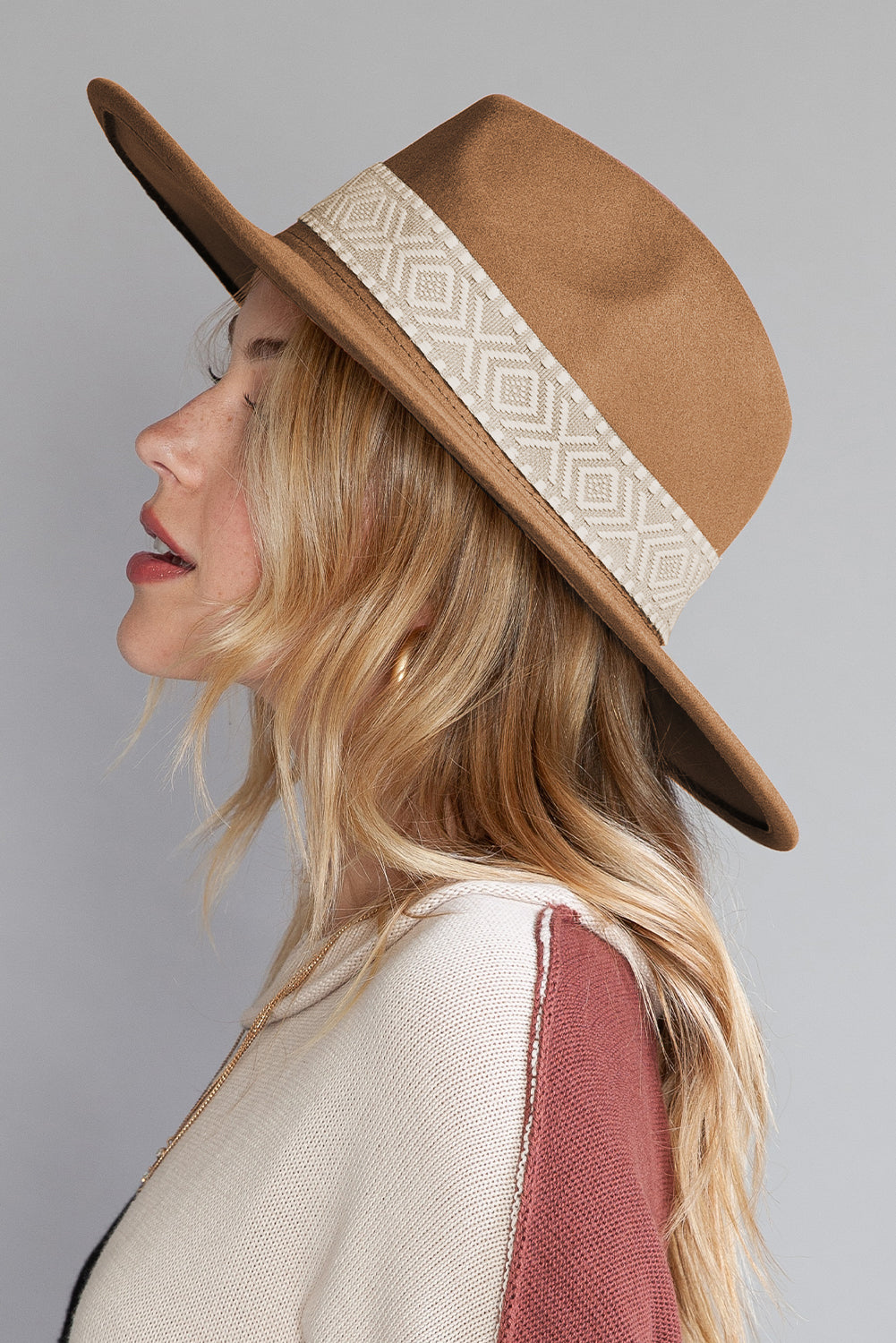 Brown Western Flat Brim Cowboy Hat