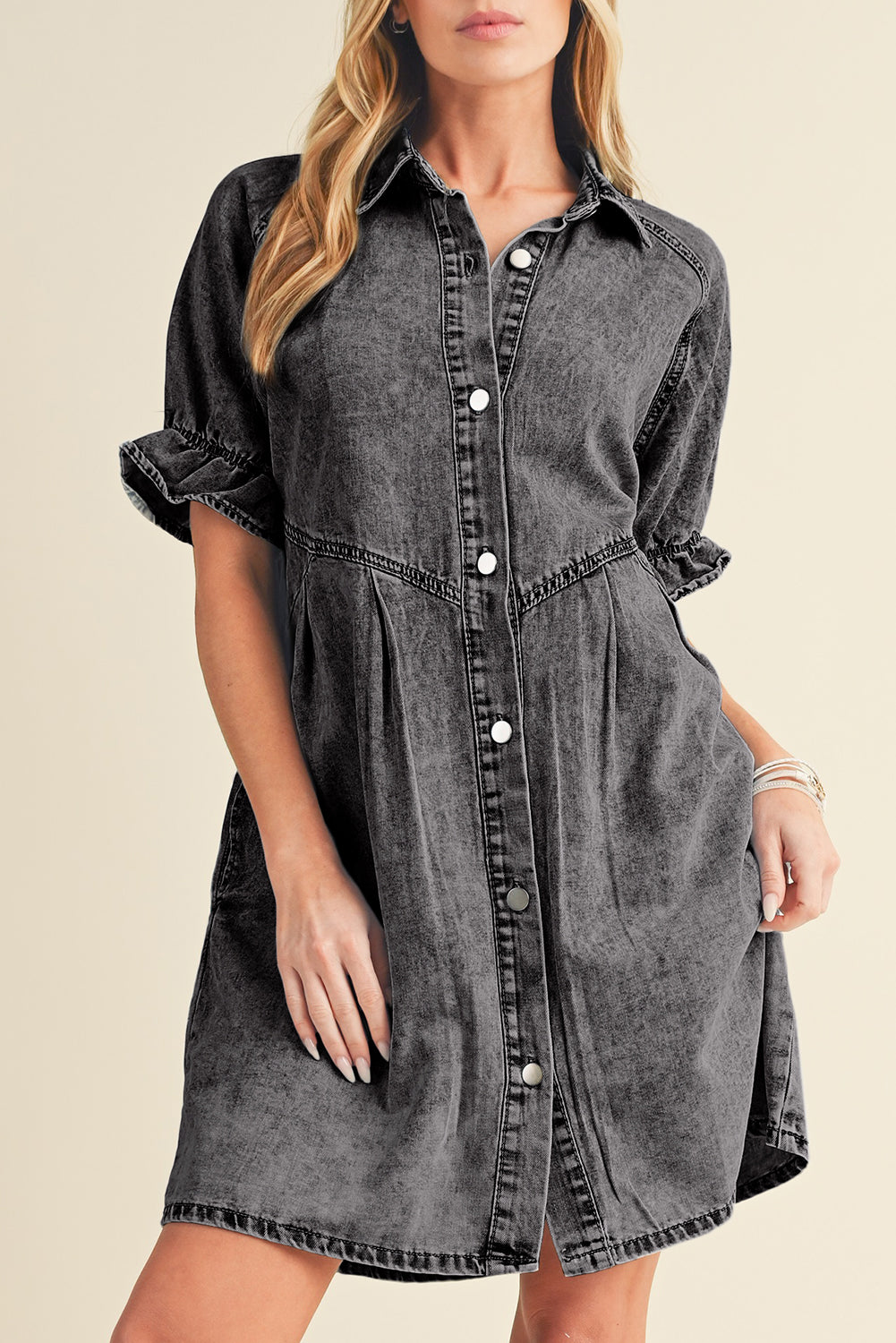 Mineral Washed Denim Dress