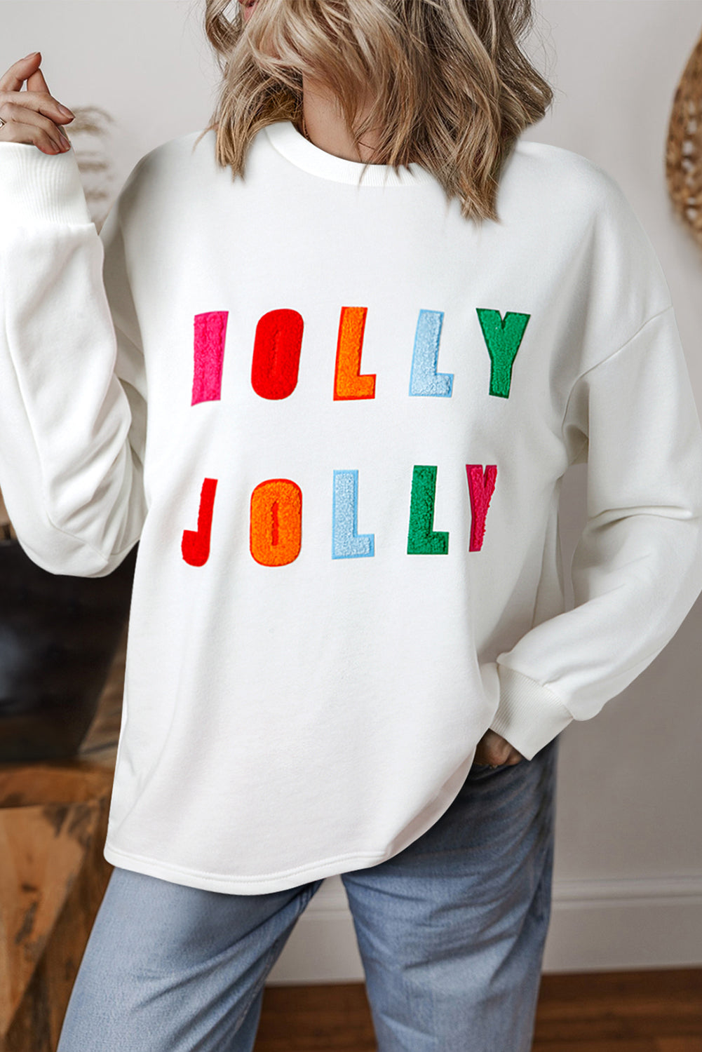 Holly Jolly Chenille Letters Top