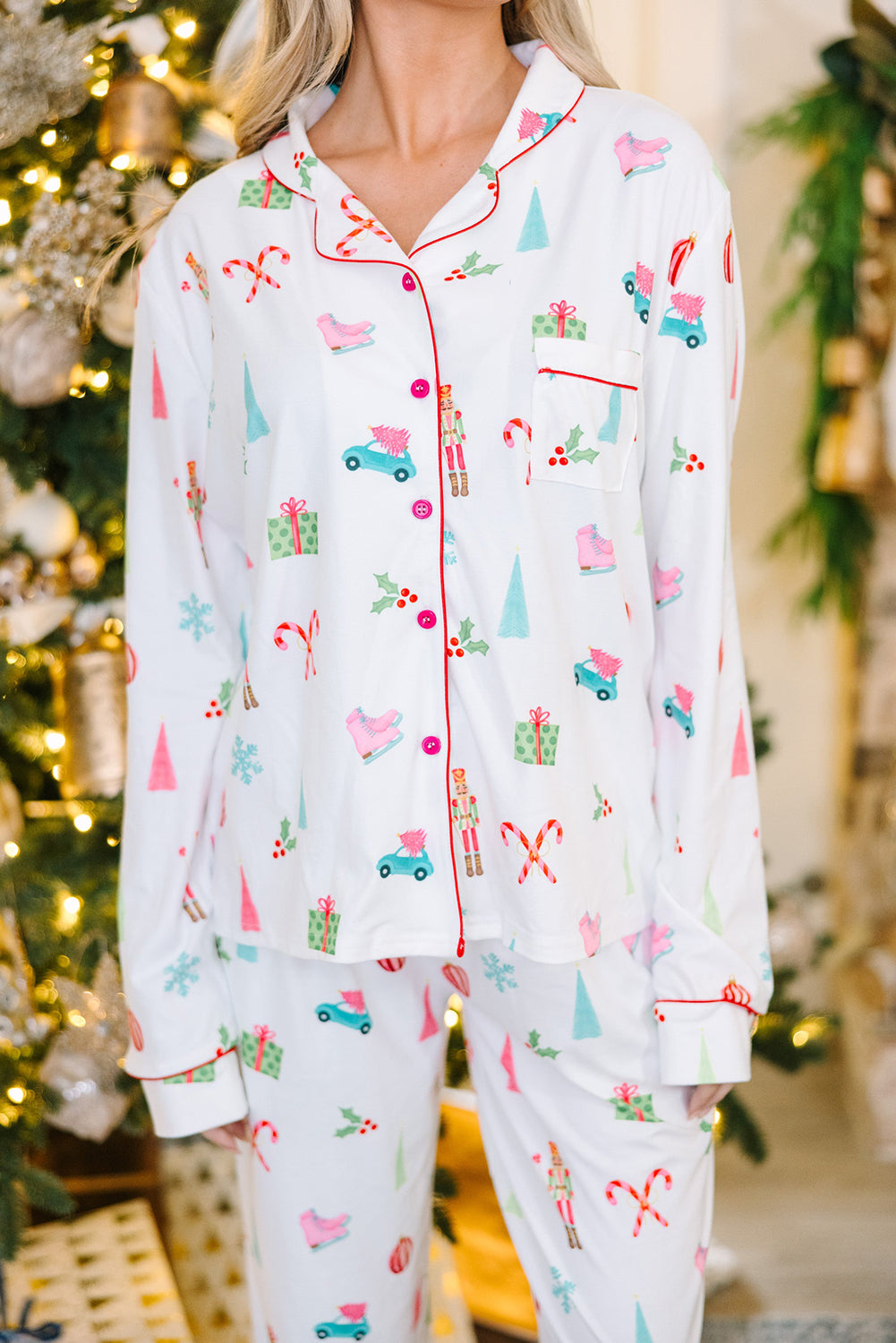 White Christmas Pajama Set