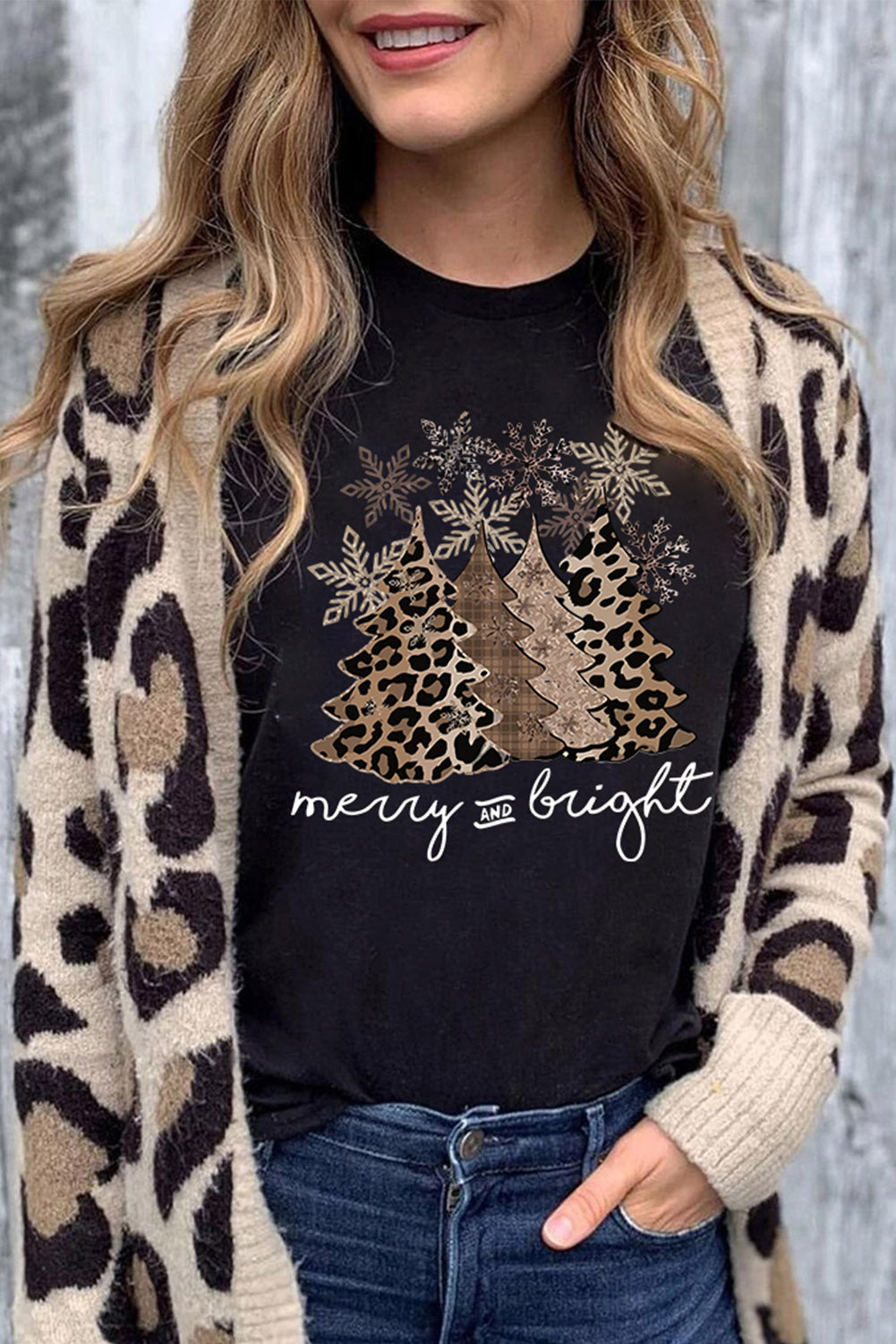 Leopard Christmas Tree Tee