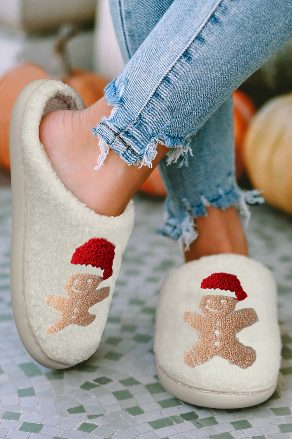 Gingerbread Man Plush Slippers