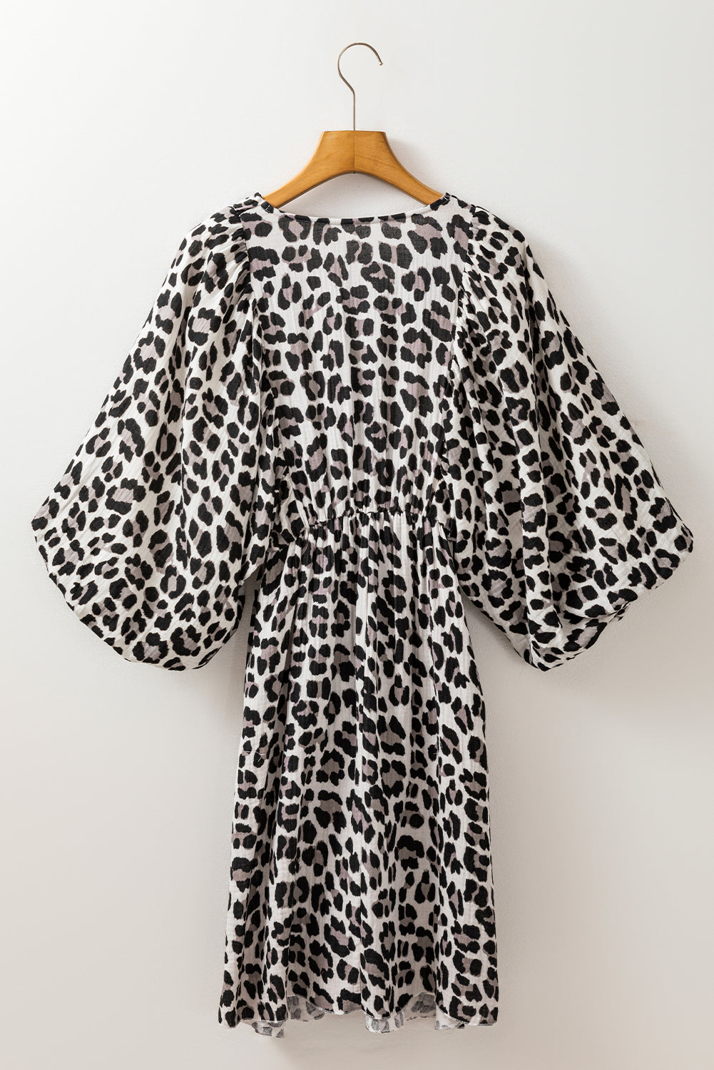 Leopard Print 3/4 Sleeve Dress