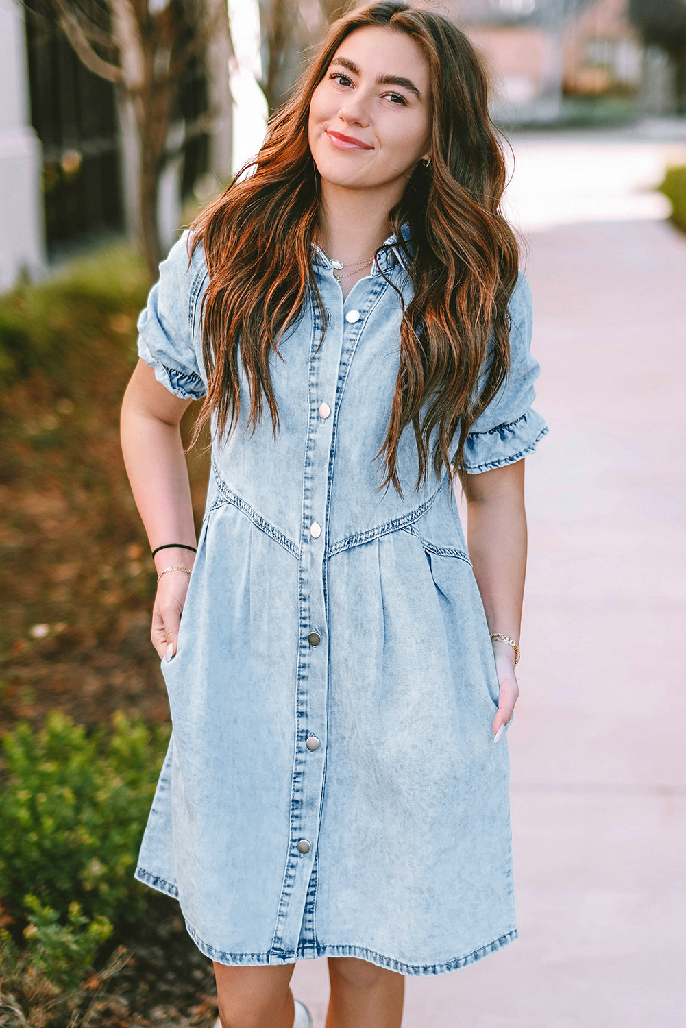 Mineral Washed Denim Dress