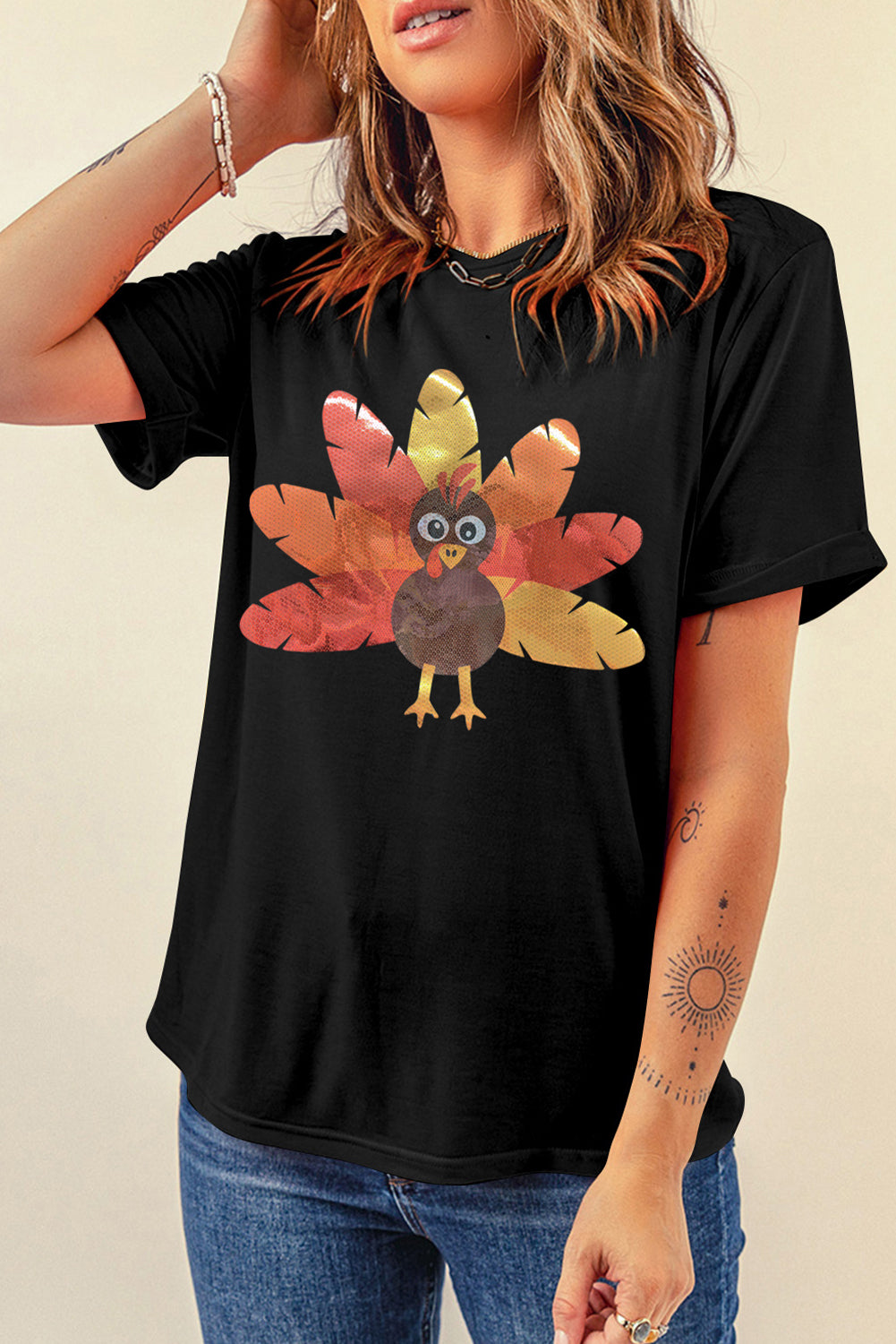 Black Turkey Thanksgiving T Shirt