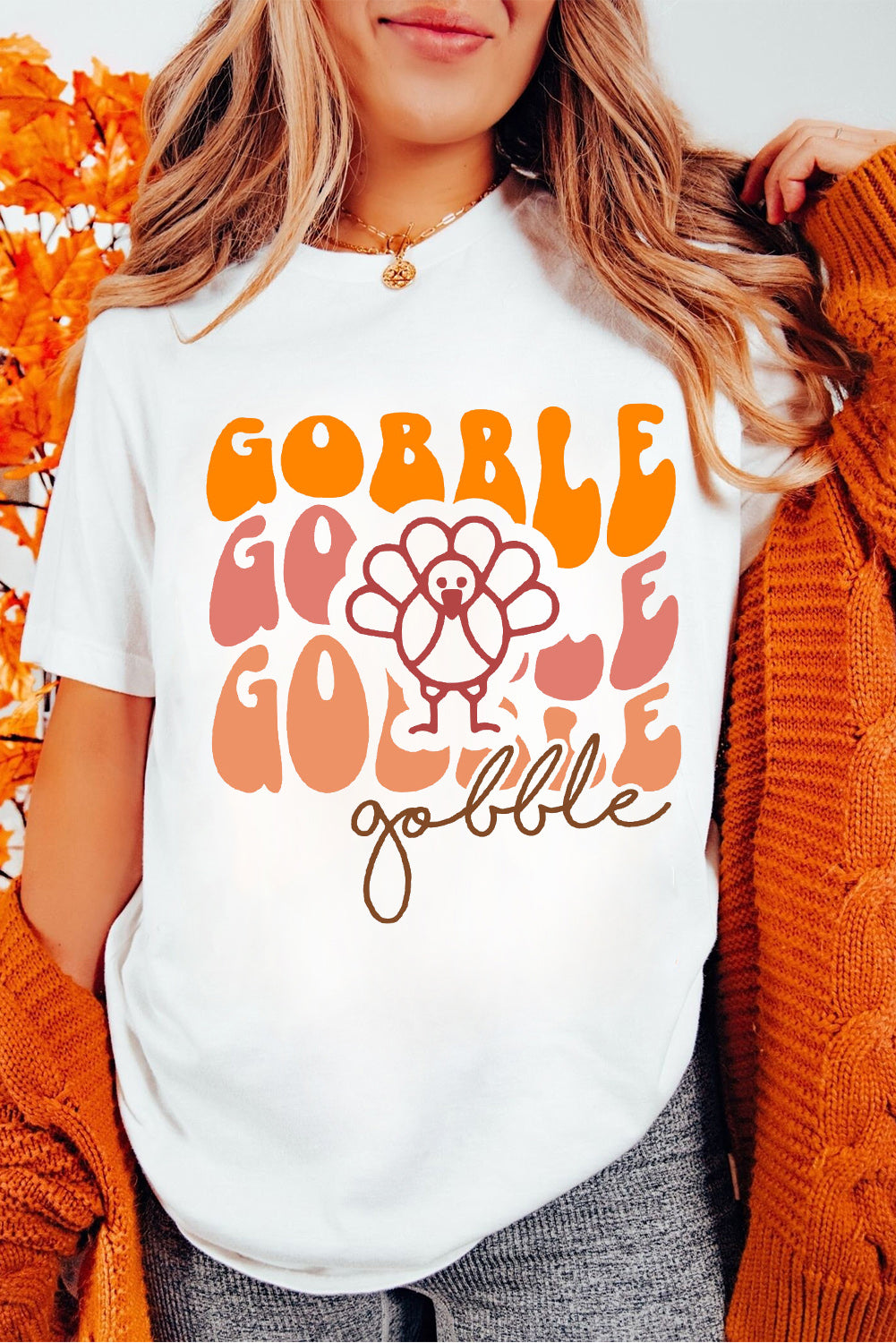 Thanksgiving Turkey Cotton Blend T Shirt