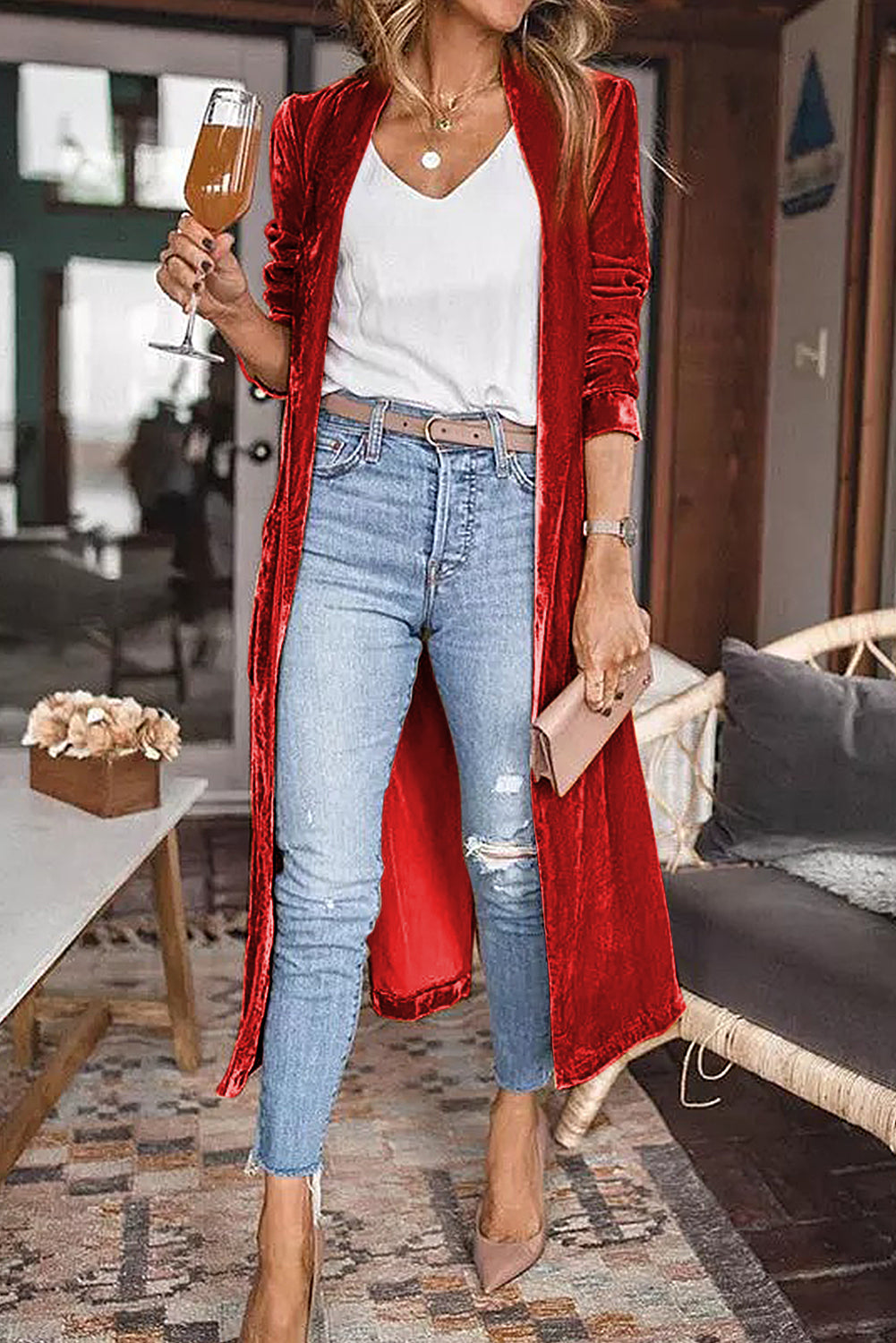 Velvet Long Cardigan