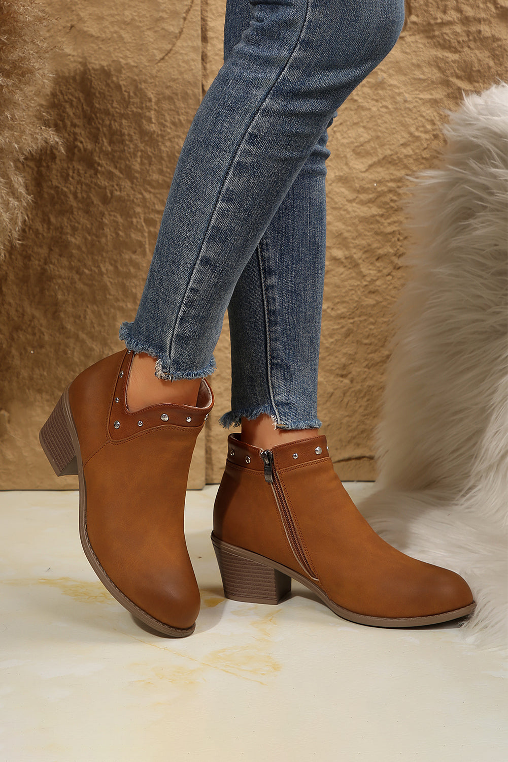 Vegan Leather Ankle Boots