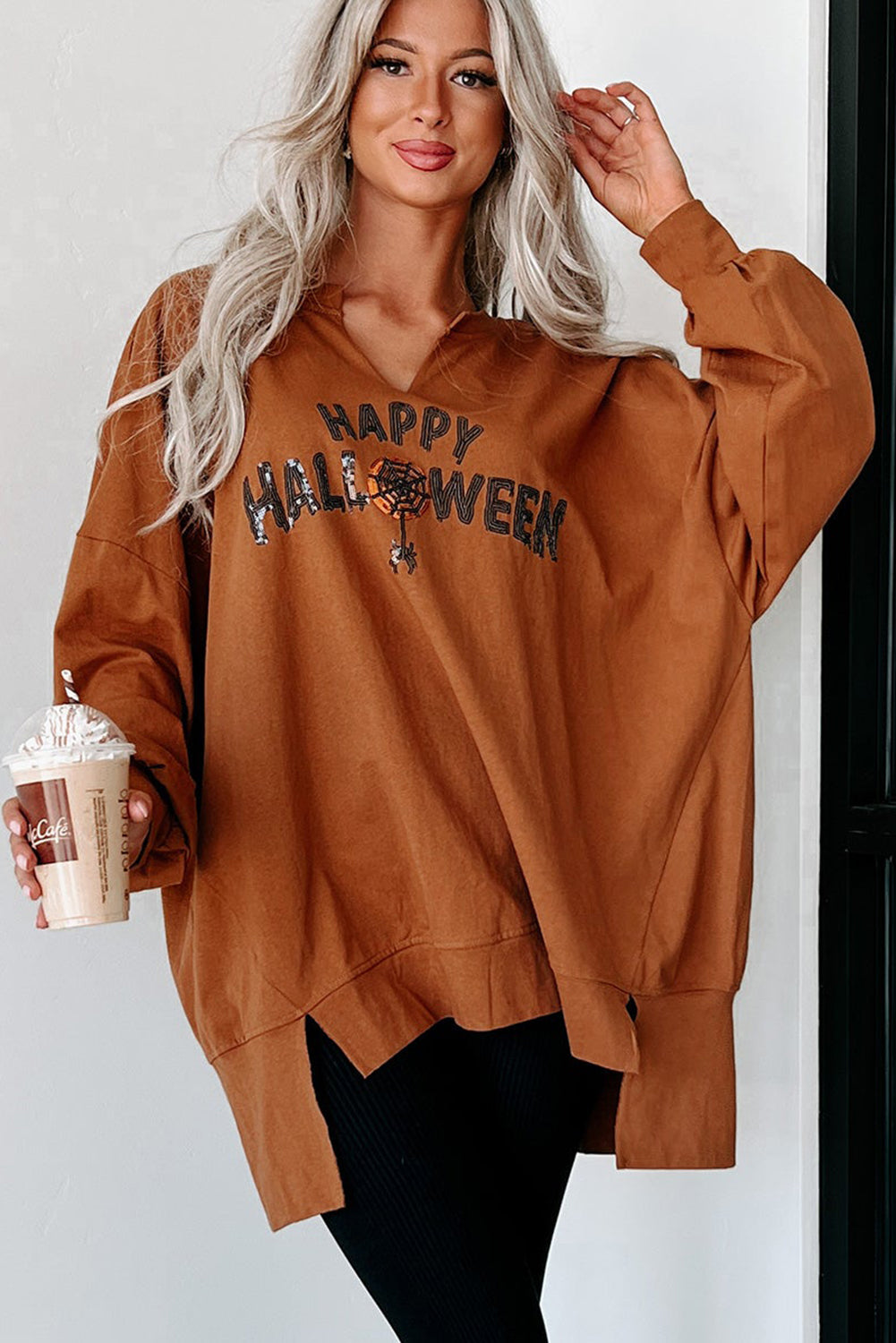 Sequin Happy Halloween Loose Top