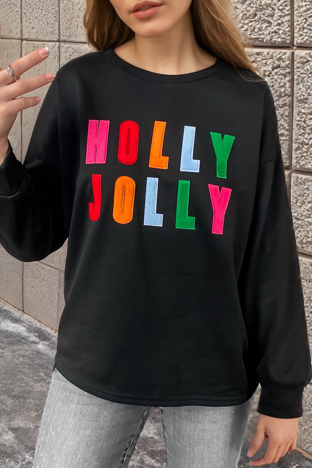 Holly Jolly Chenille Letters Top