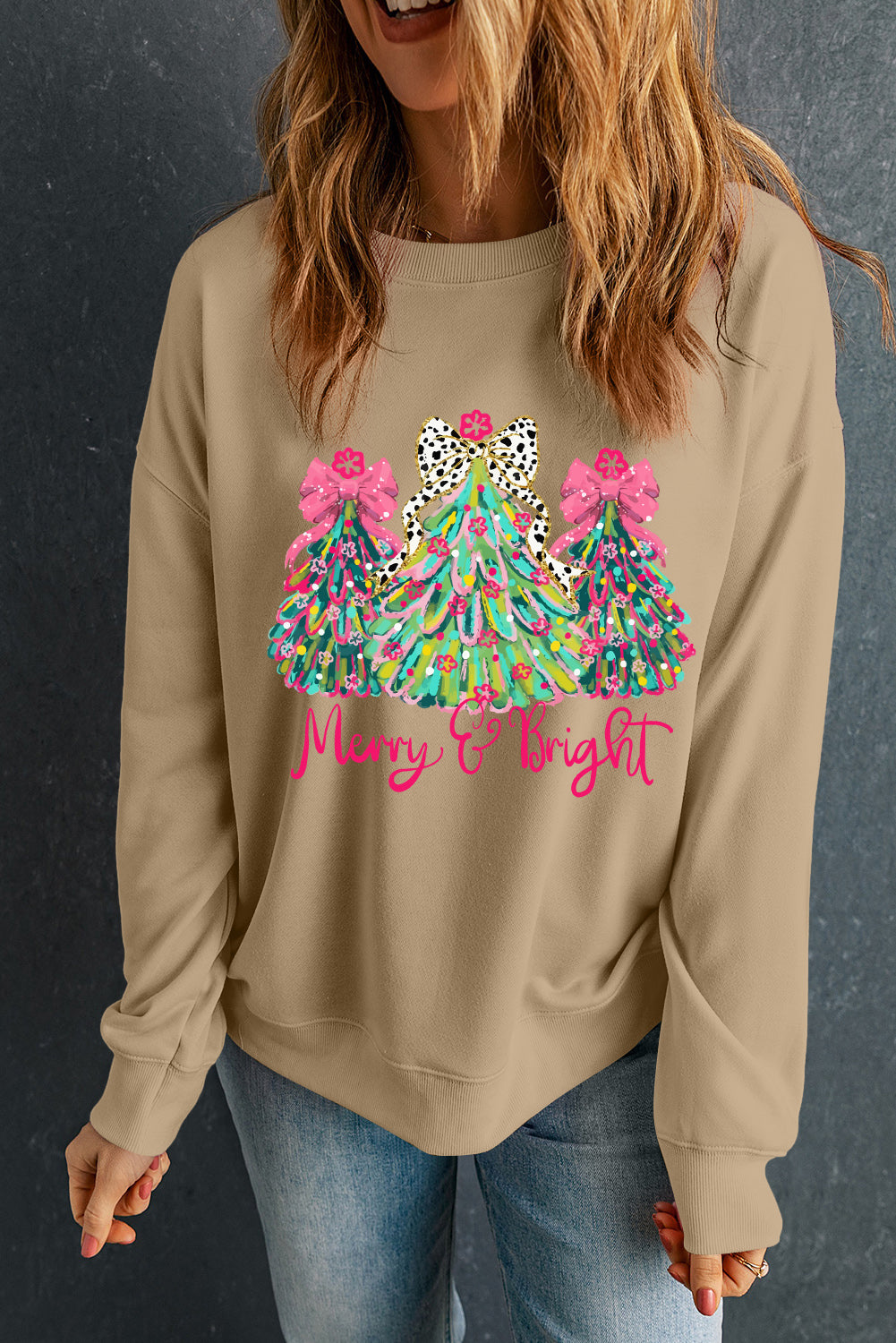 Merry & Bright Christmas Tree Sweatshirt