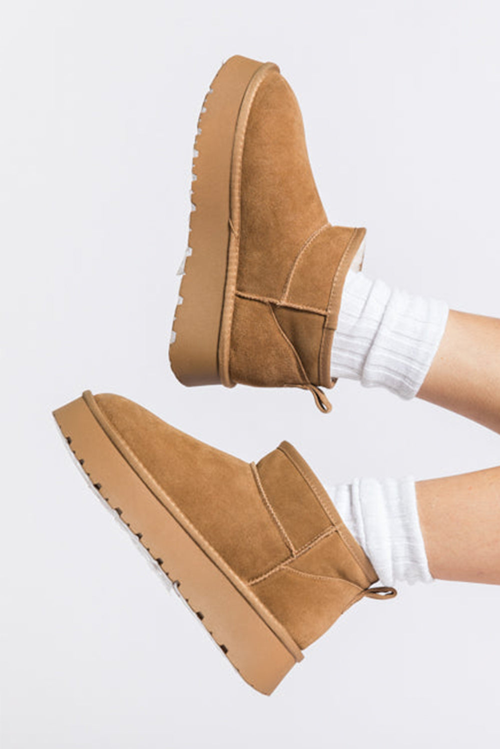 Faux Fur Lined Suede Ankle Boots