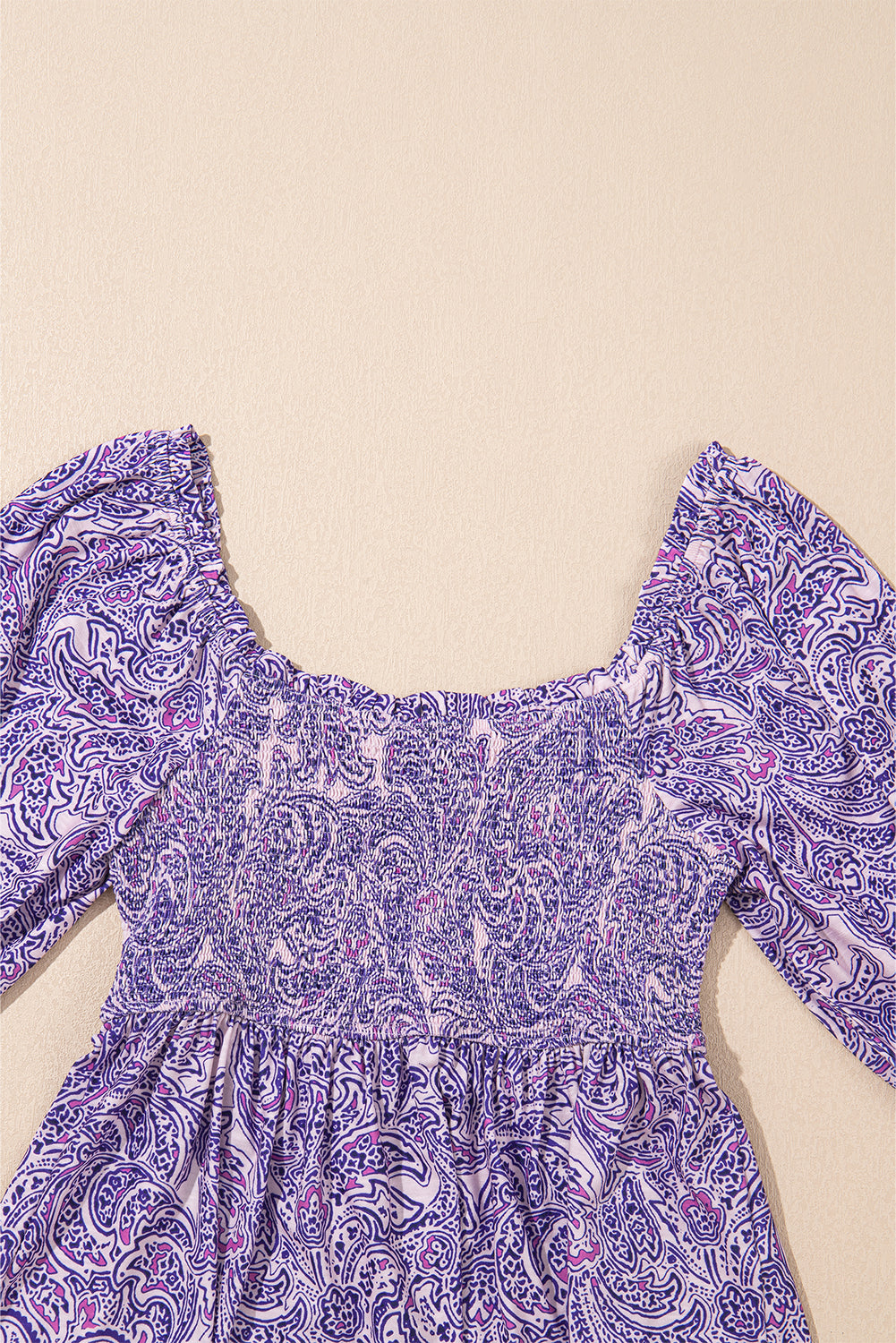 Purple Boho Paisley Peplum Top