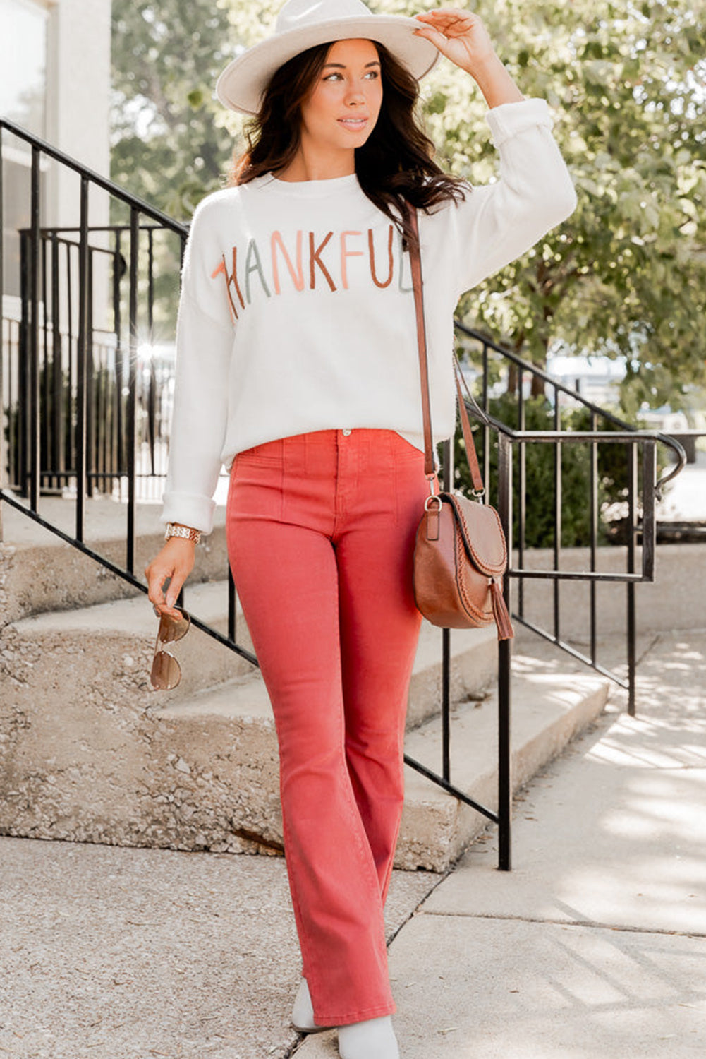 Thankful Embroidered Sweater