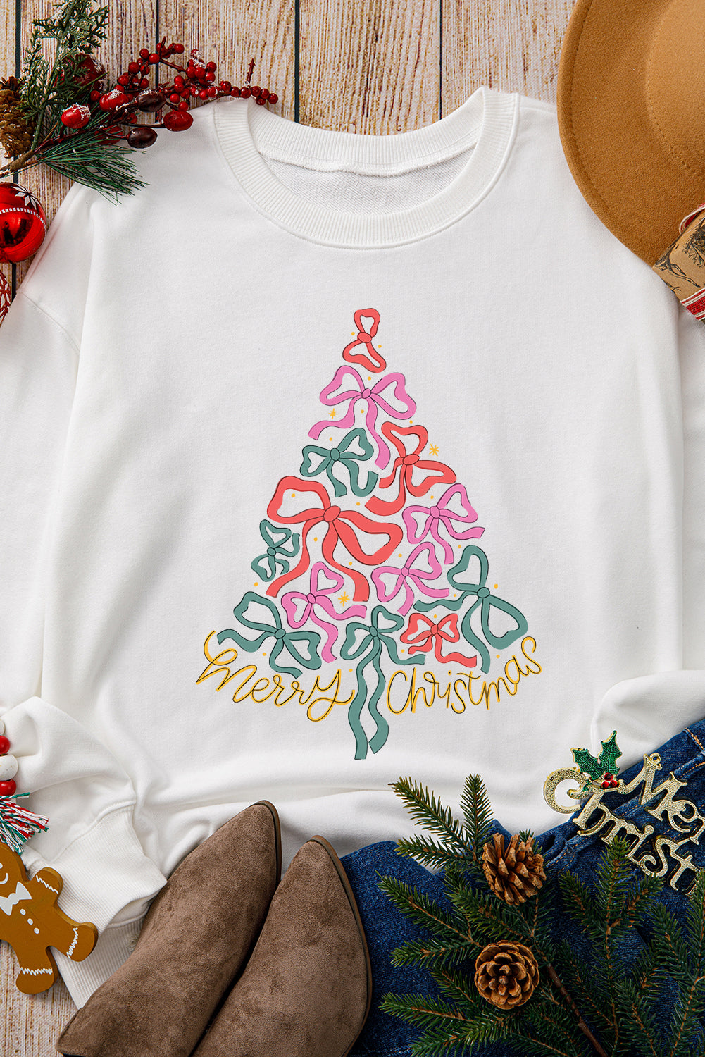 Christmas Tree Bow Sweatshirt