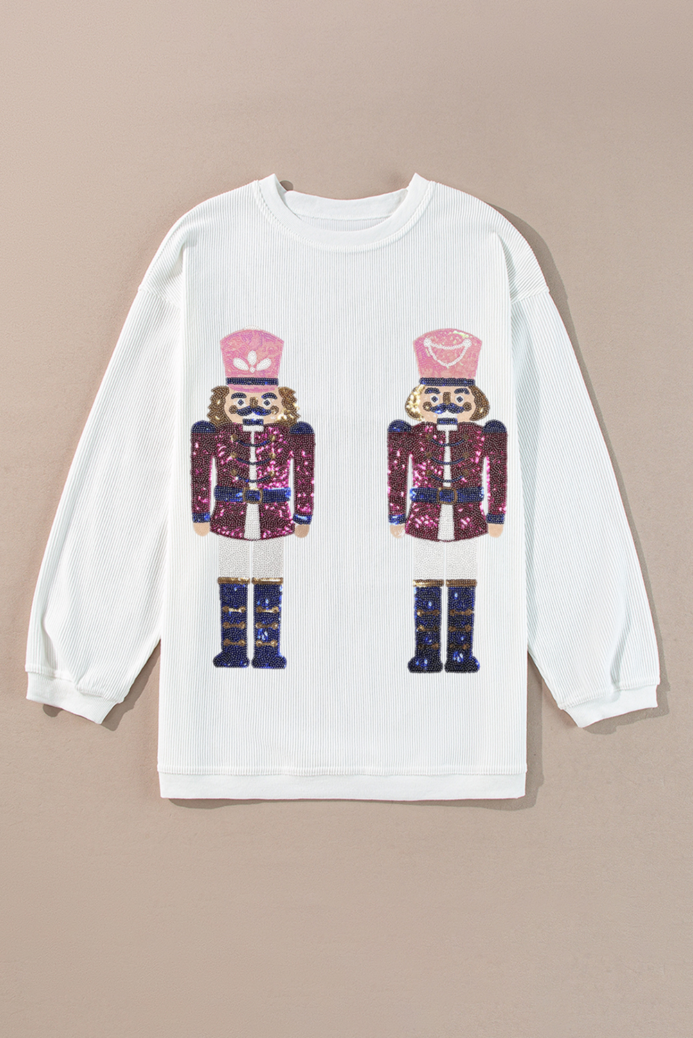 Sequined Nutcracker Corded Baggy Sweatshirt