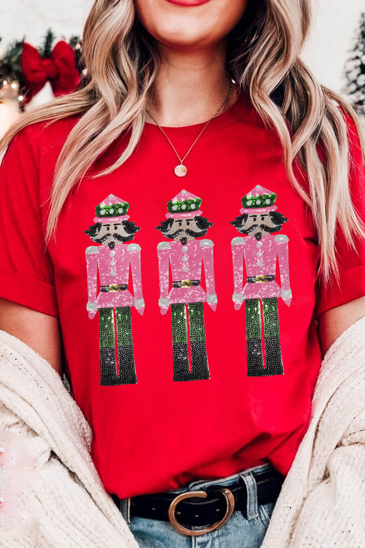 Red Sequin Nutcracker Tee