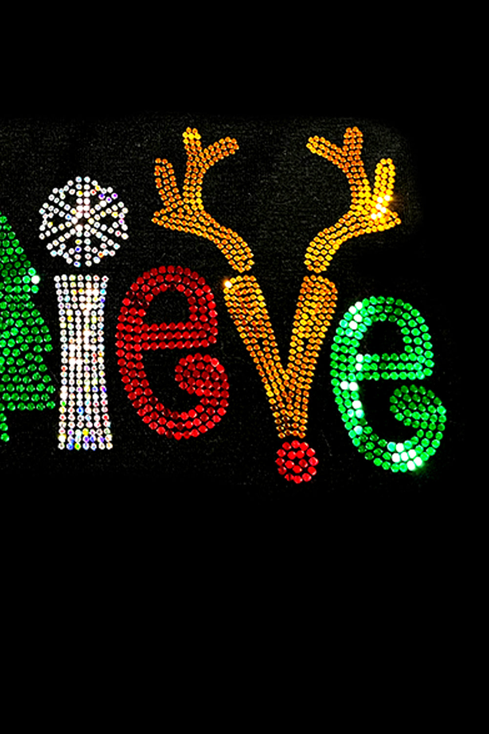 BELIEVE Glittered Christmas Tee