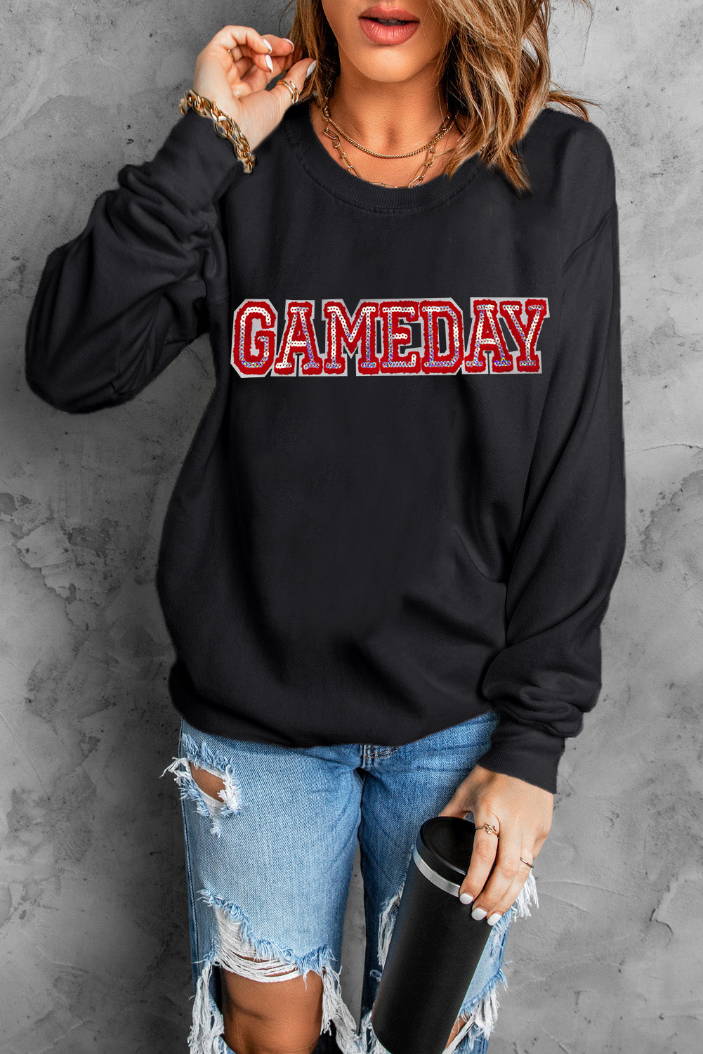 Gameday Sequined Pullover Sweatshirt