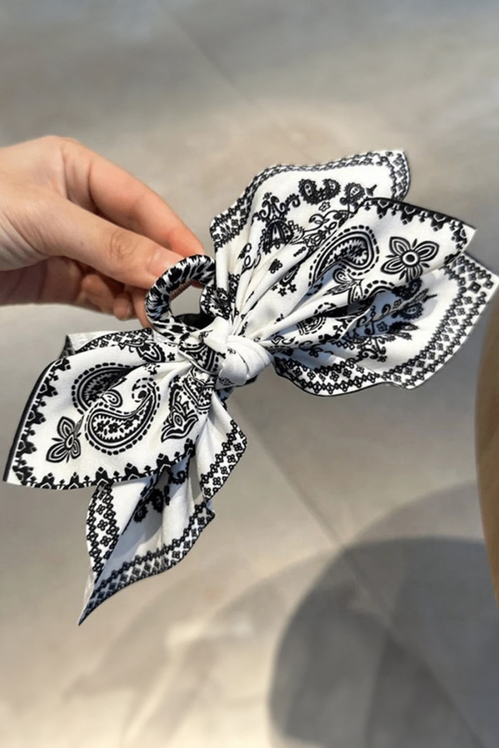 Bandana Print Bow Knot Hair Clip