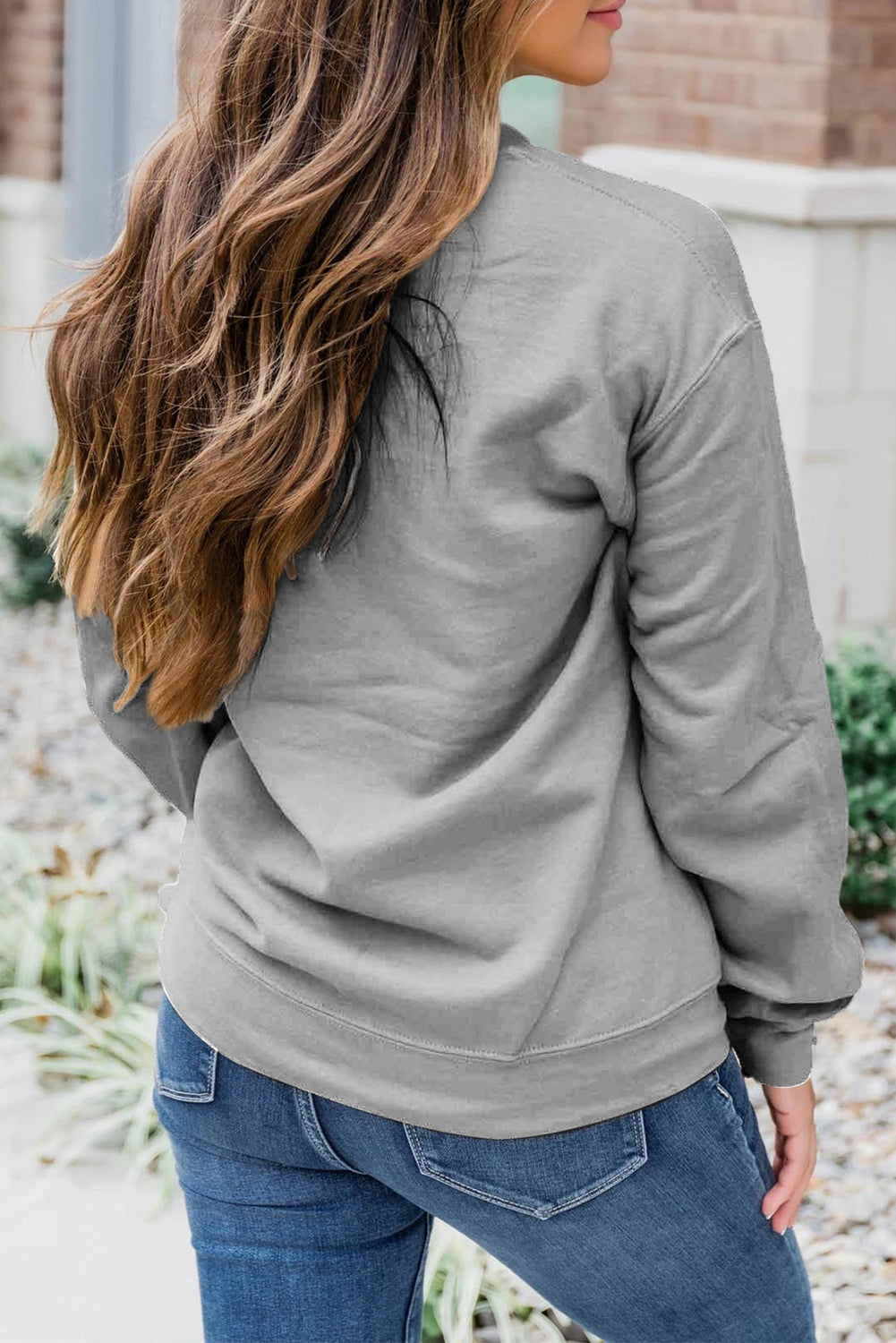 Gray Sequin Baseball Game Day Sweatshirt