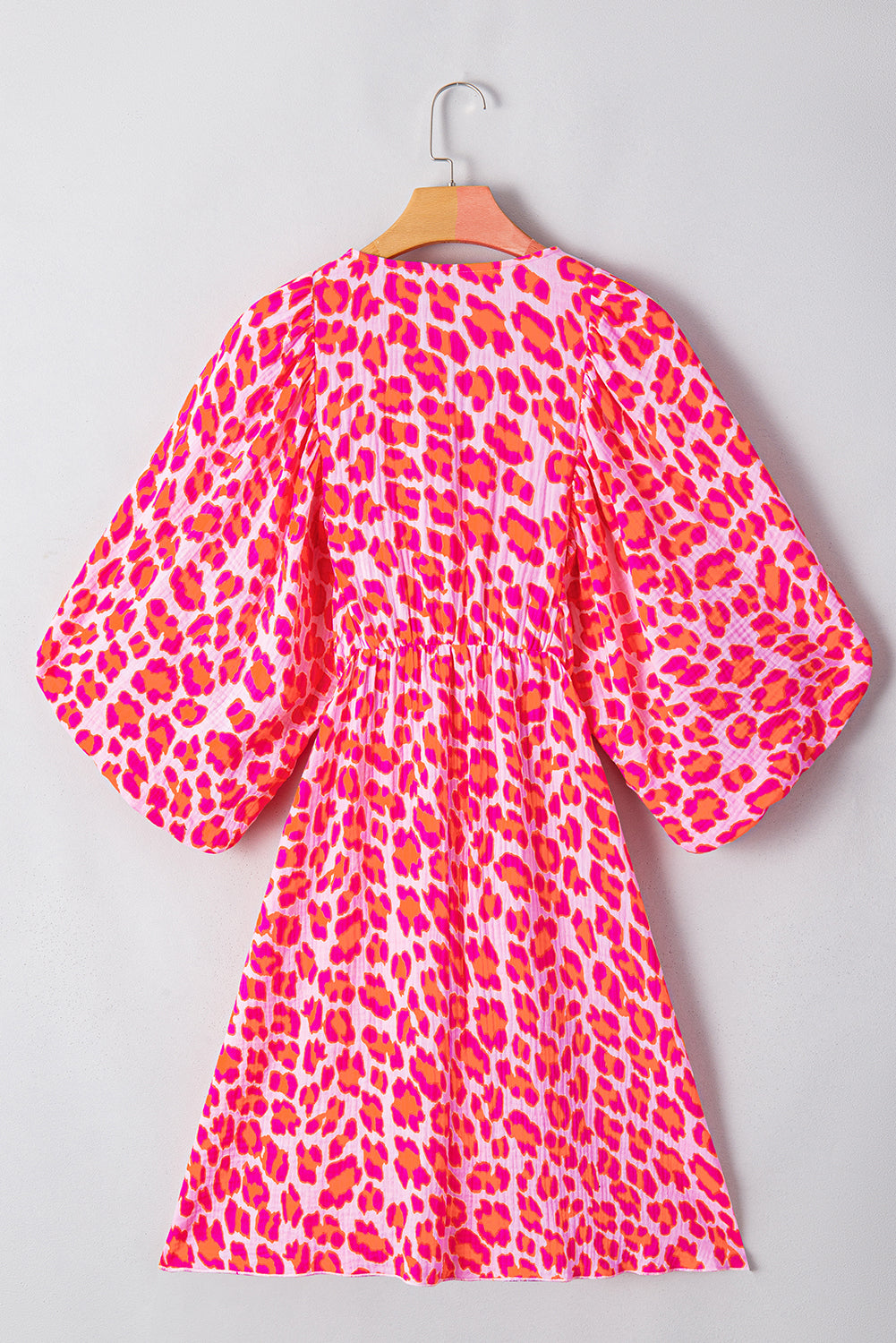 Leopard Print 3/4 Sleeve Dress