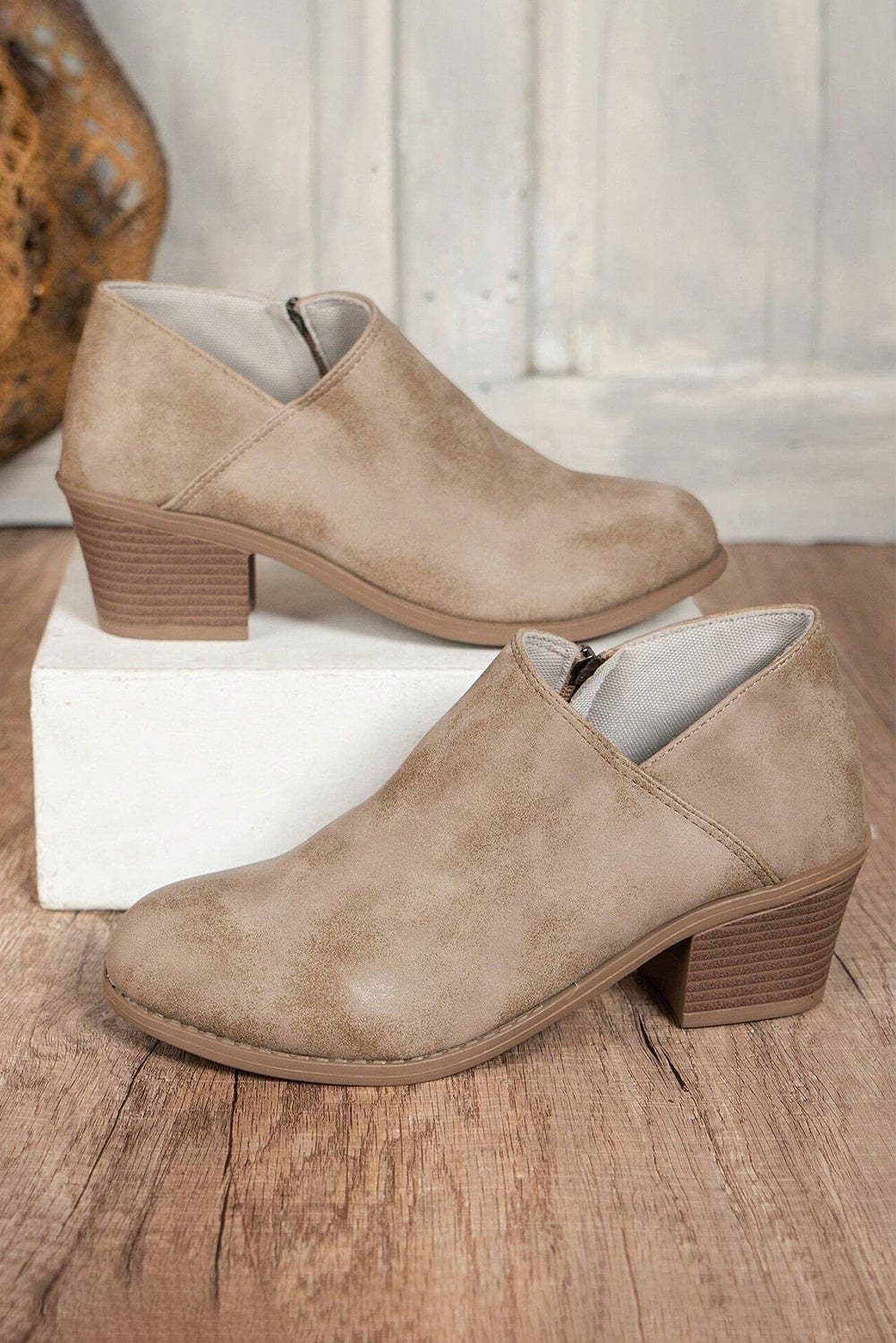 Coffee Sueded Ankle Boots