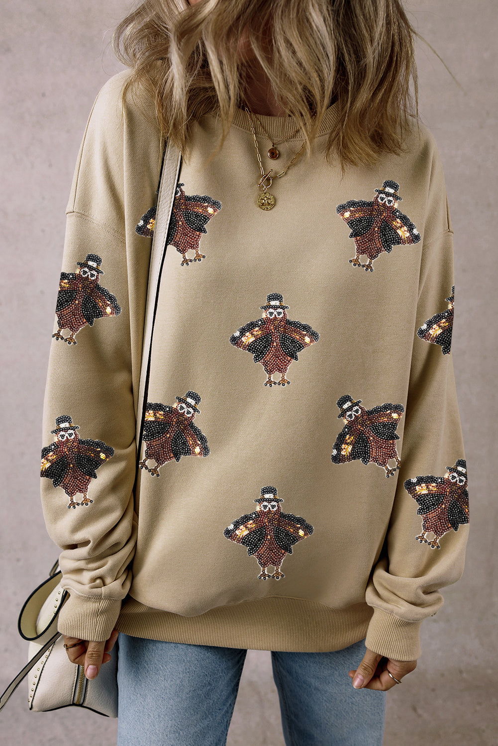 Sequin Turkey Thanksgiving Sweatshirt