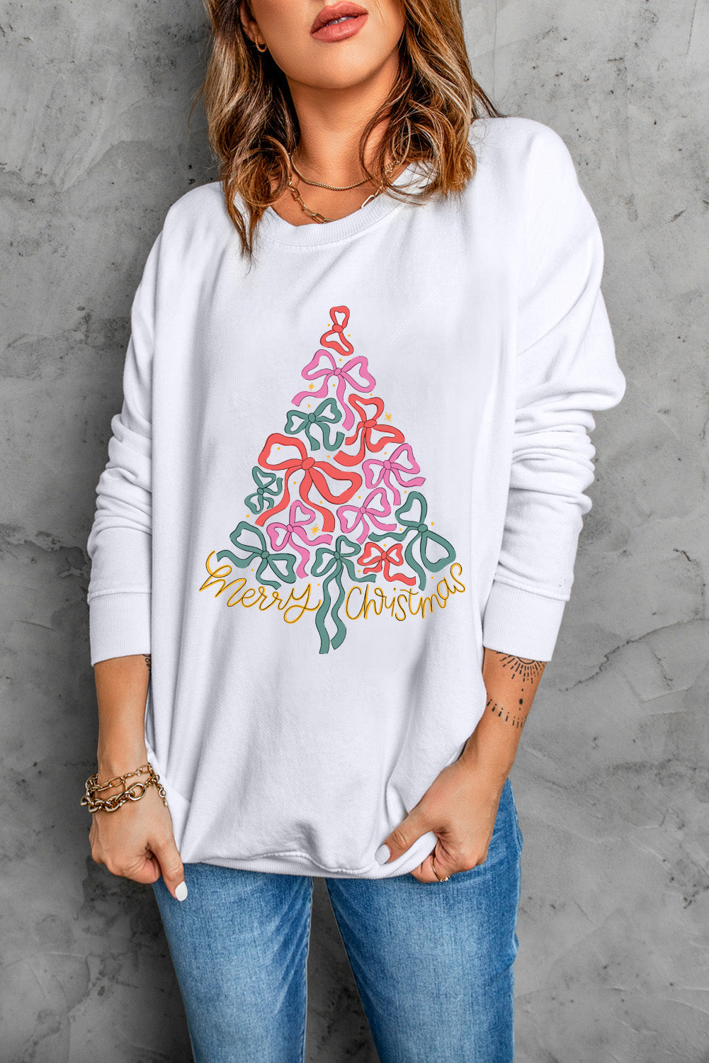 Christmas Tree Bow Sweatshirt