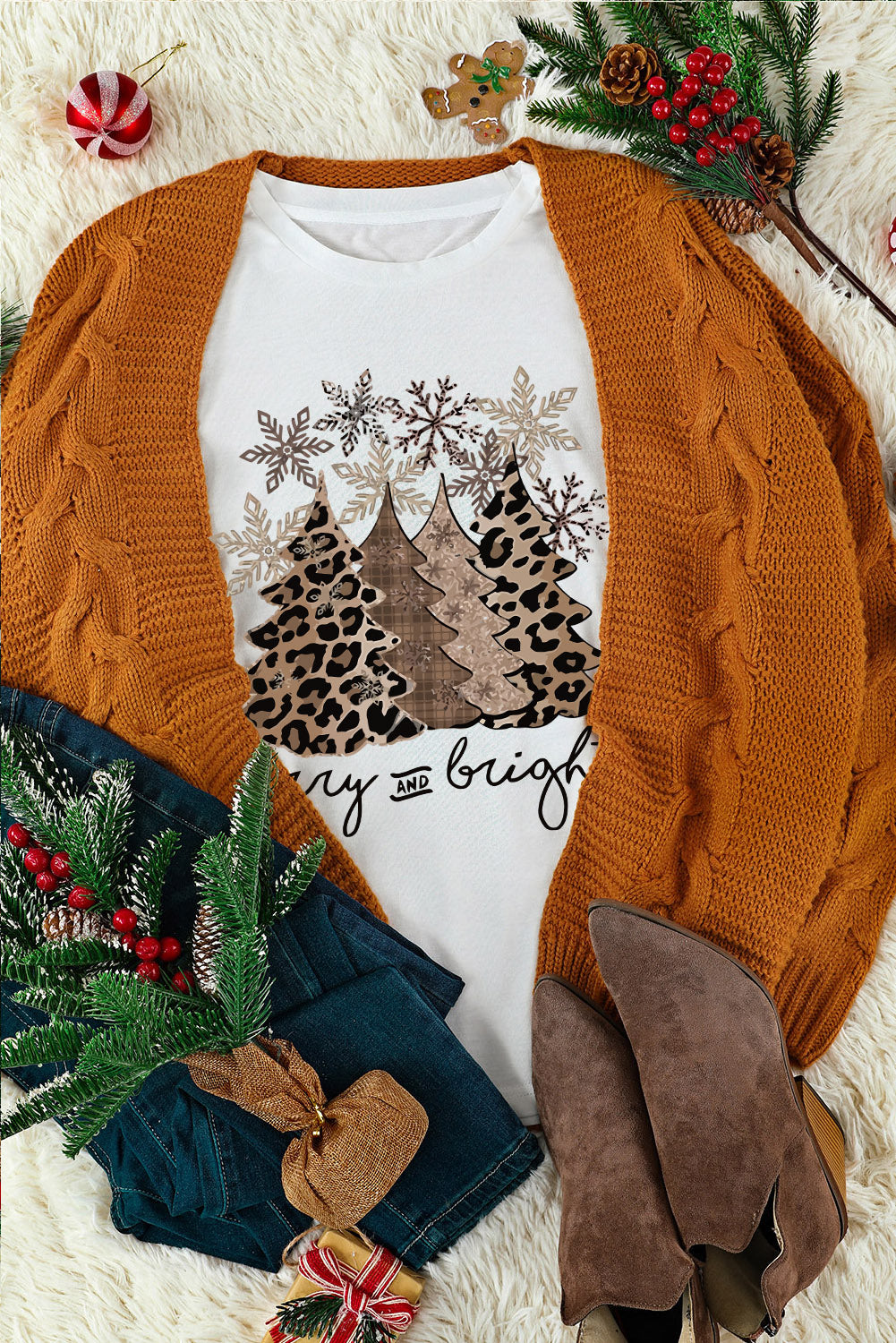 Leopard Christmas Tree Tee