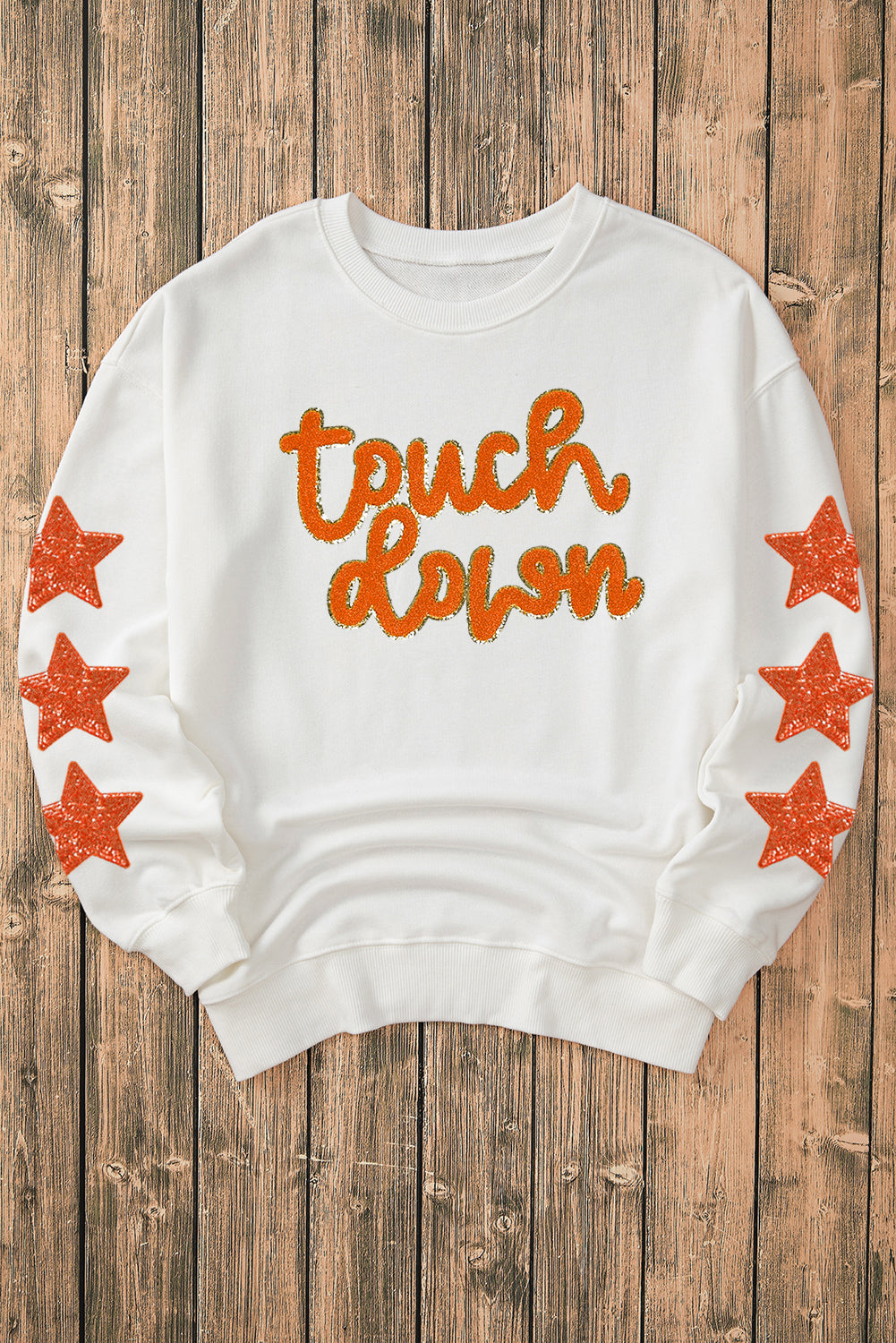 Glittering Touchdown Star Sleeve Sweatshirt