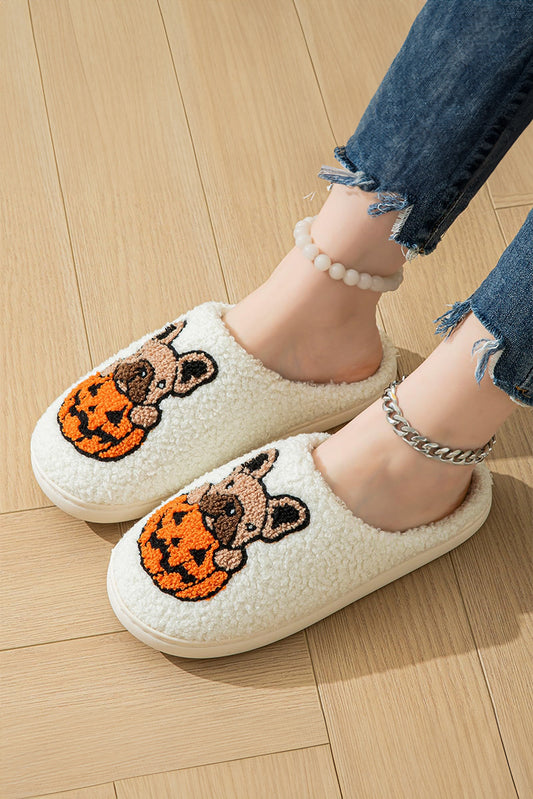 French Bulldog Halloween Fuzzy Slippers