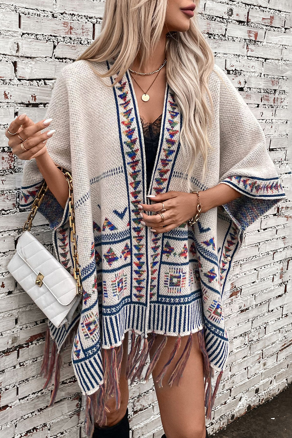 Boho Tassel Hem Poncho