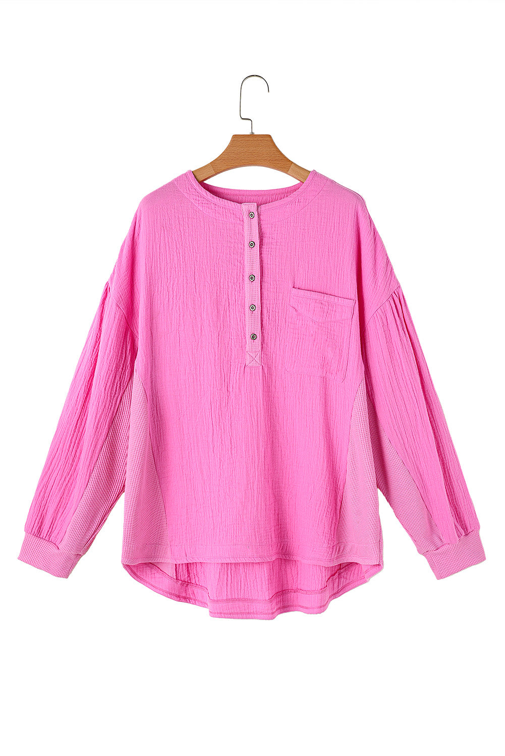 Pink Henley Top - Plus