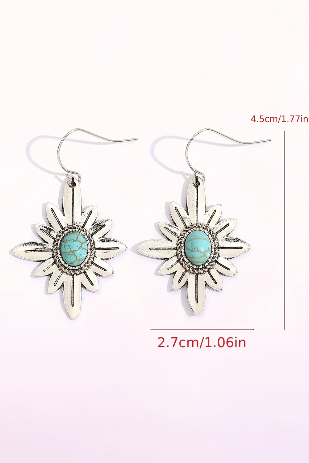 Western Turquoise Flower Earrings