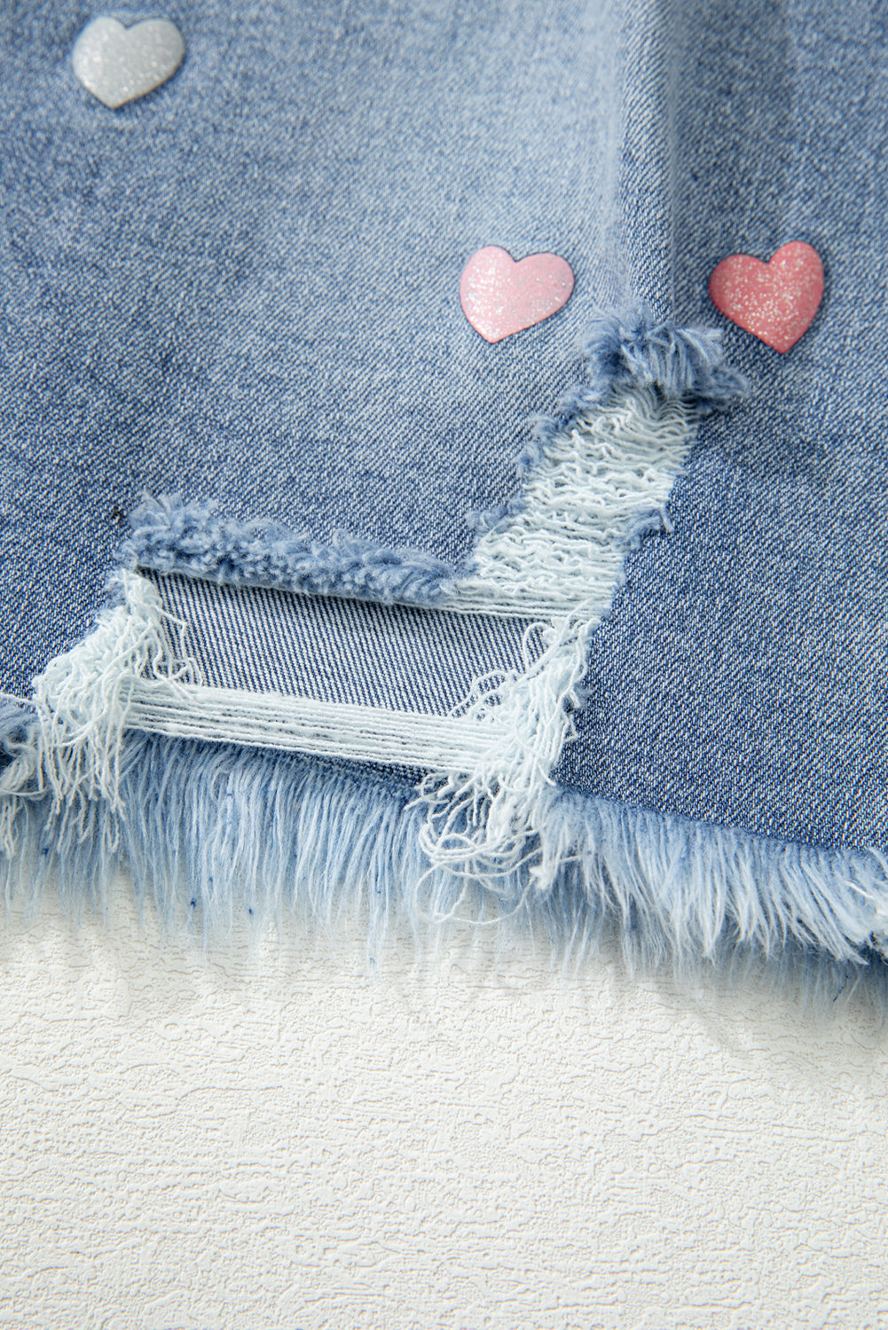 Denim Embroidered Heart Skirt