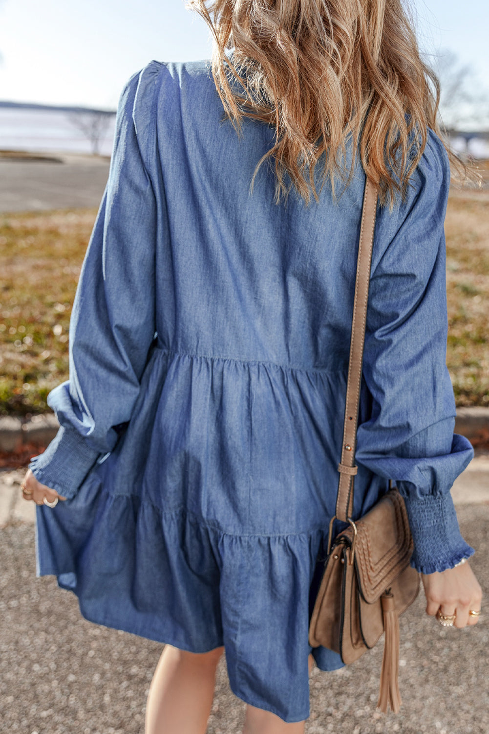 Tiered Denim Dress