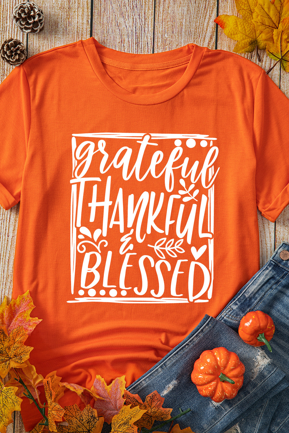 Grateful Thankful Blessed Thanksgiving T Shirt