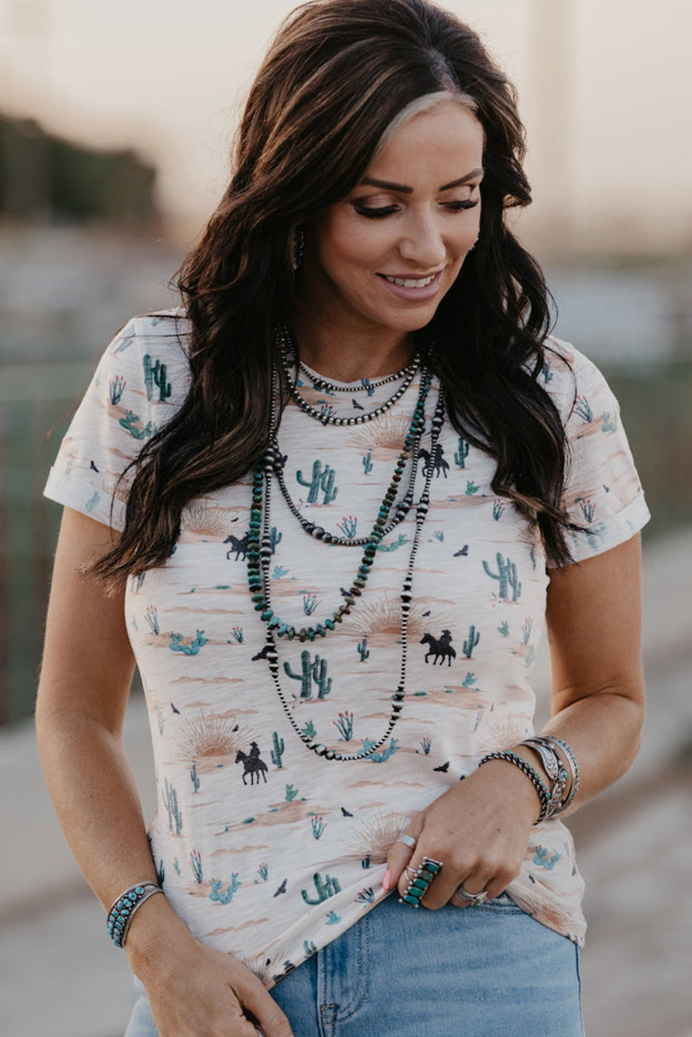 Desert Cactus Short Sleeve Top