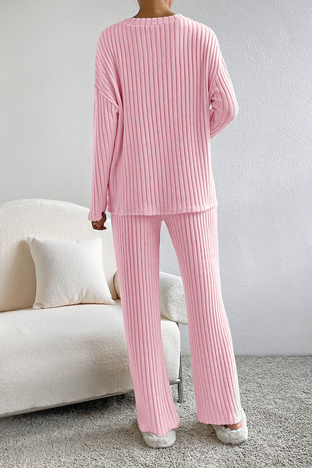 Slouchy Ribbed Knit Loungewear Set