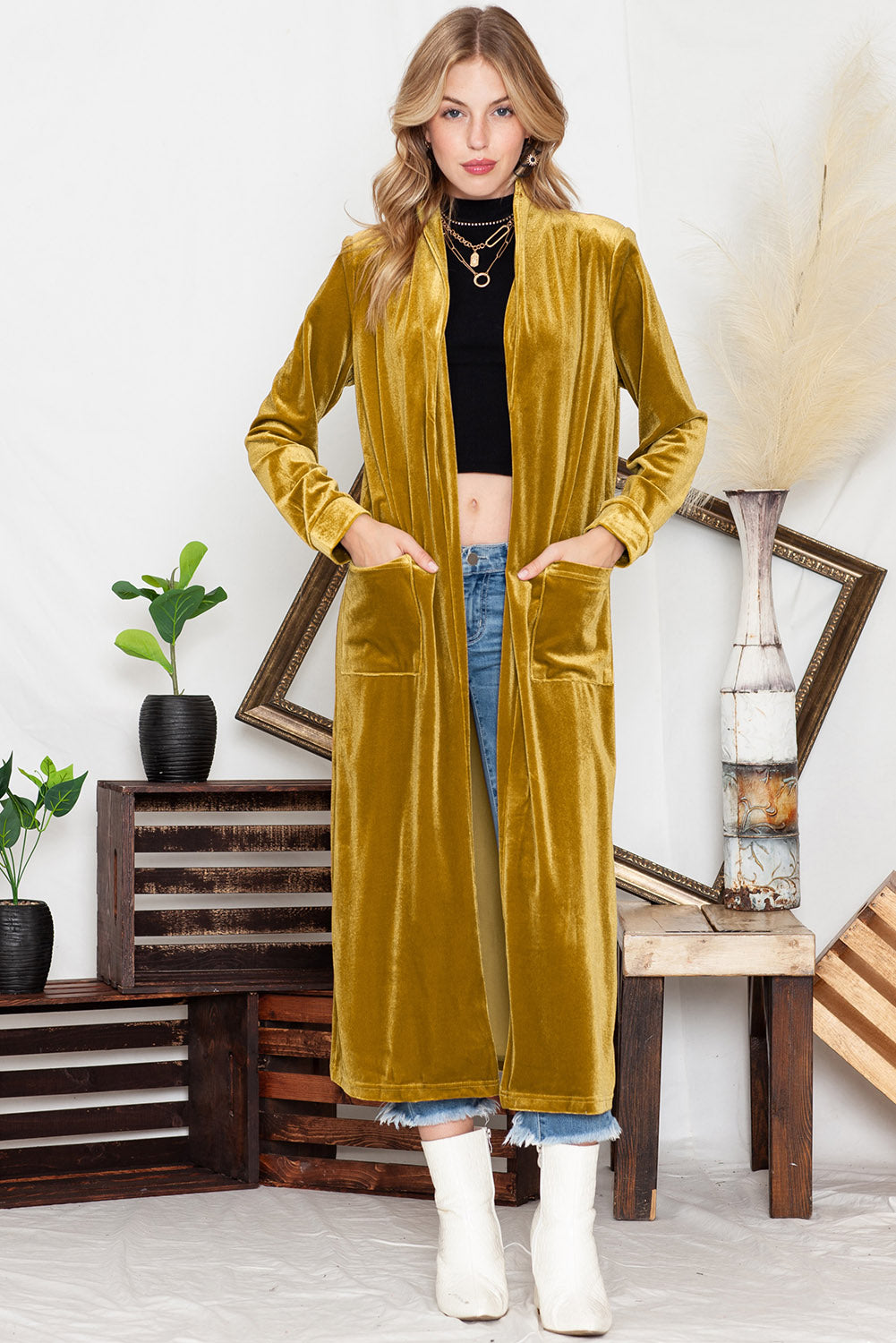 Velvet Long Cardigan