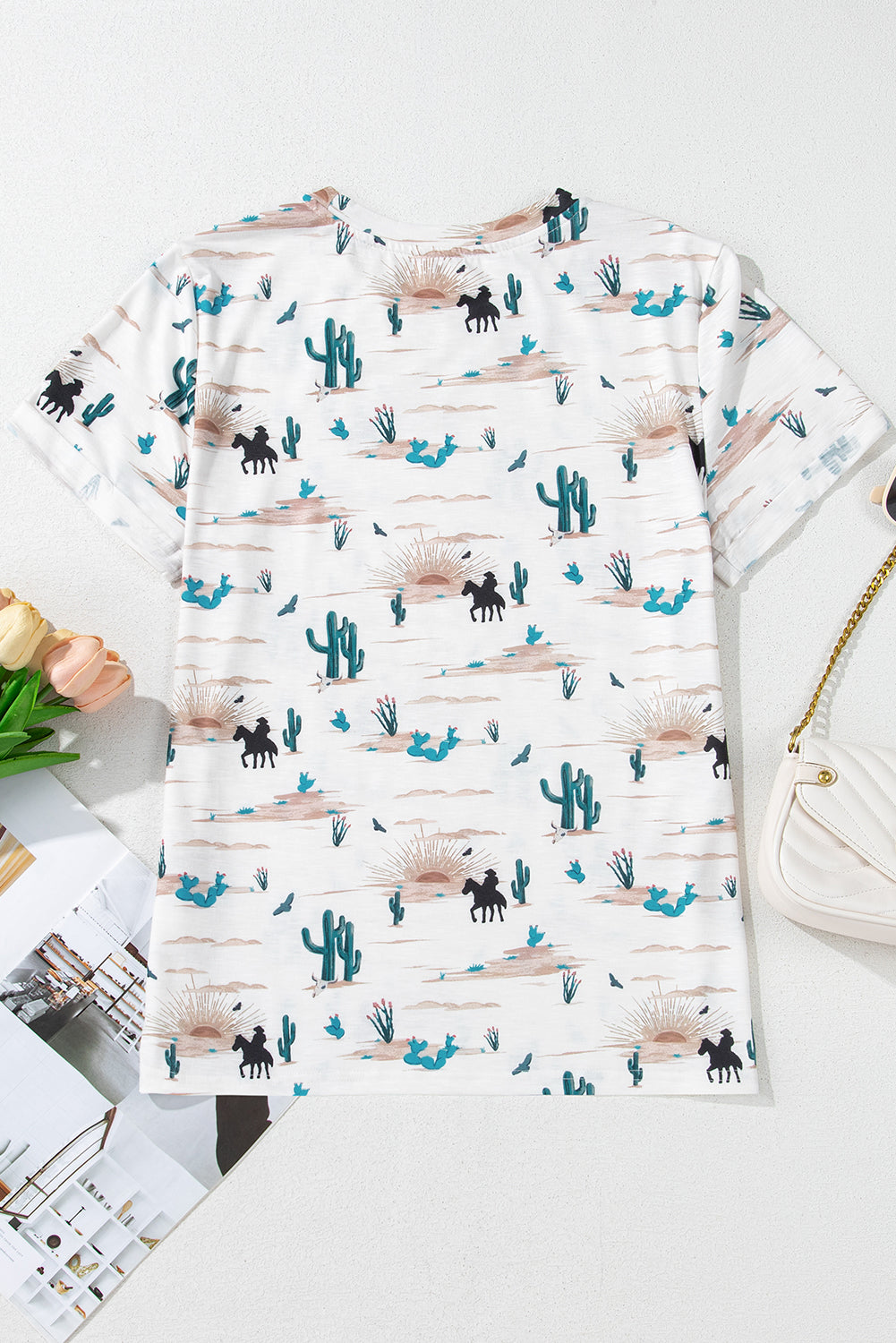 Desert Cactus Short Sleeve Top