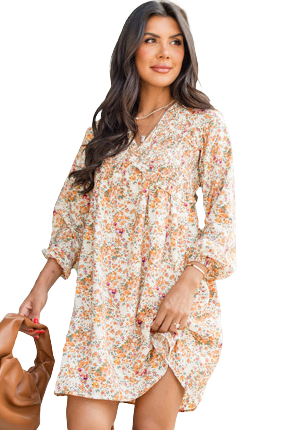 Yellow Boho Floral Dress