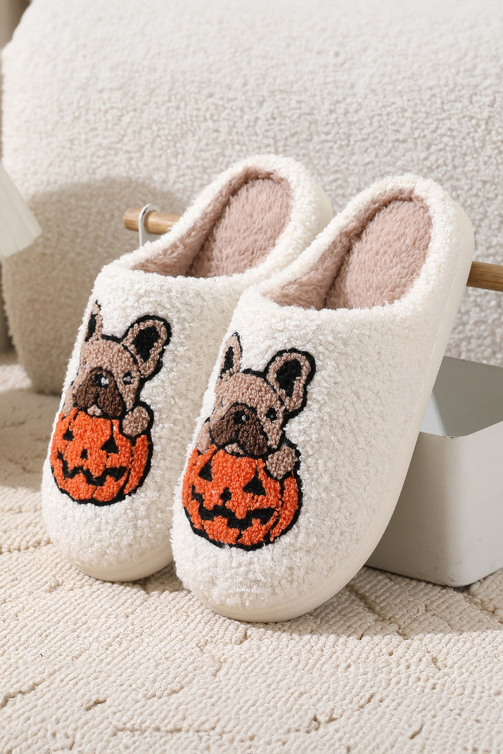 French Bulldog Halloween Fuzzy Slippers